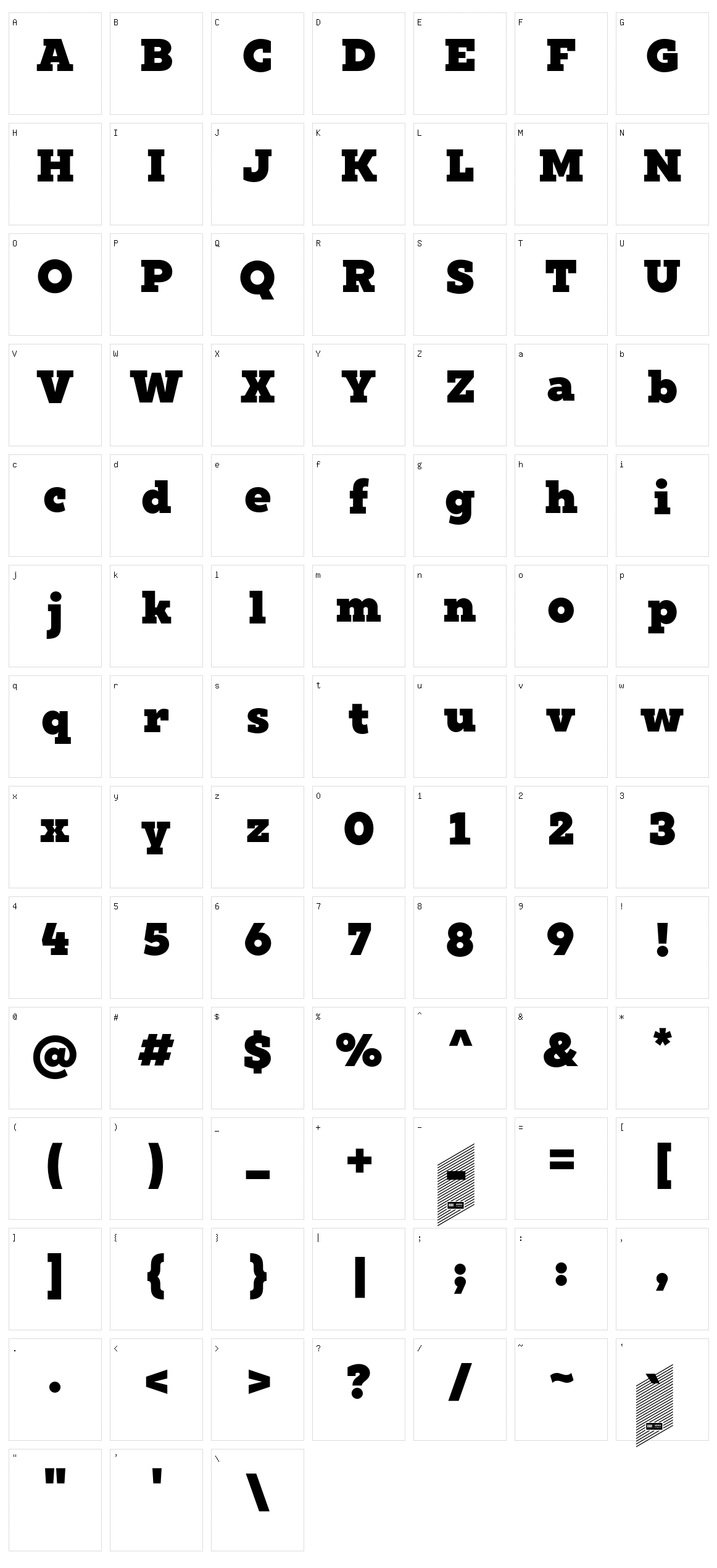 XXII Geom Slab Character Set
