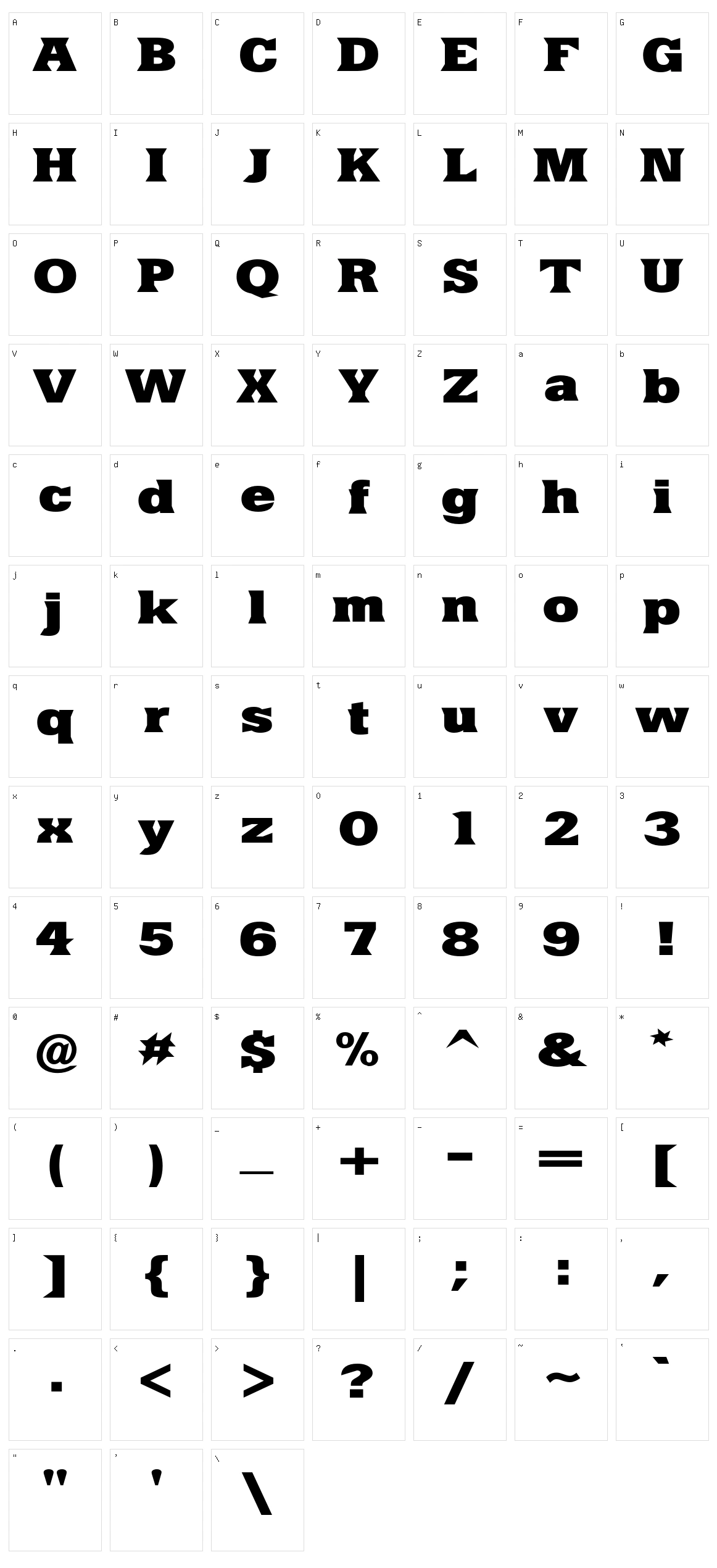 Yacimiento Character Set