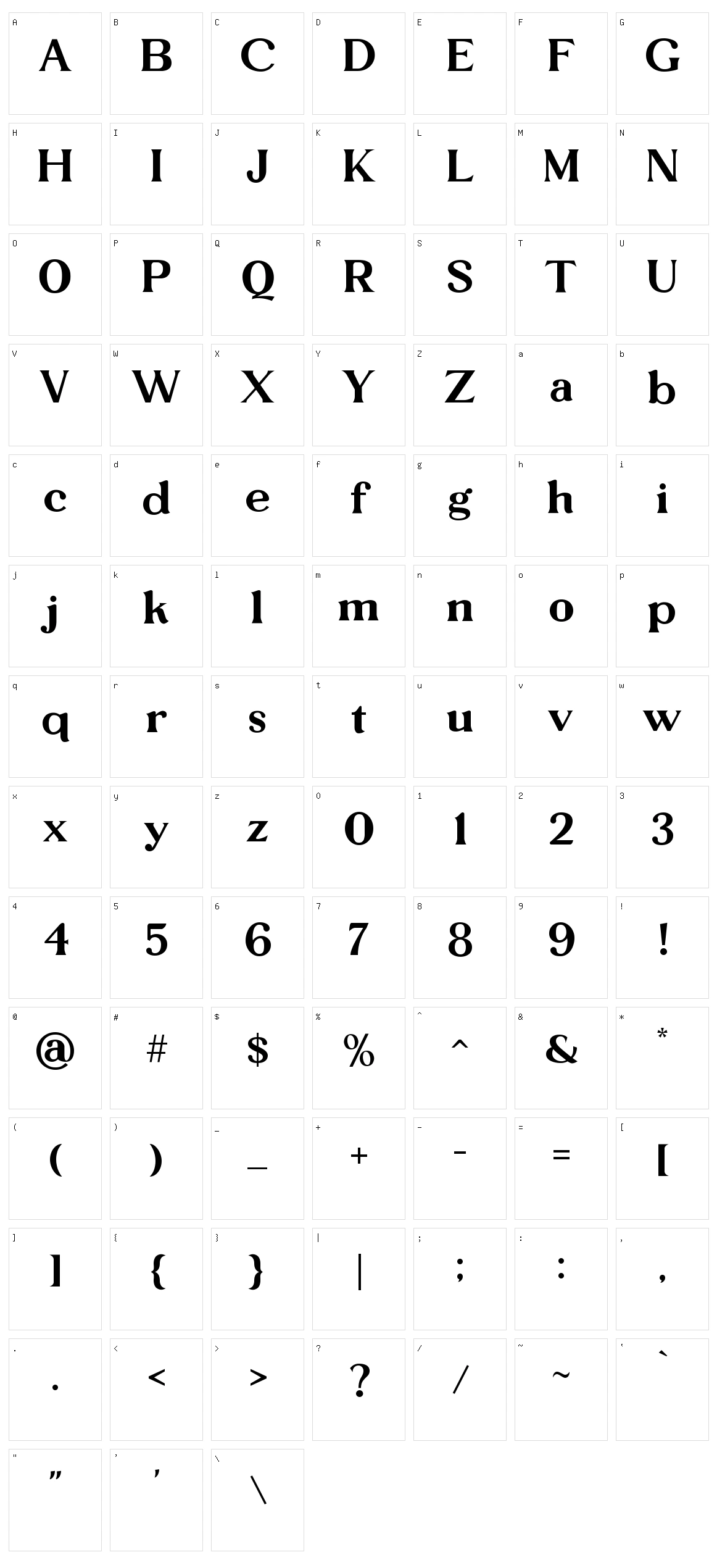 Yasmen Character Set