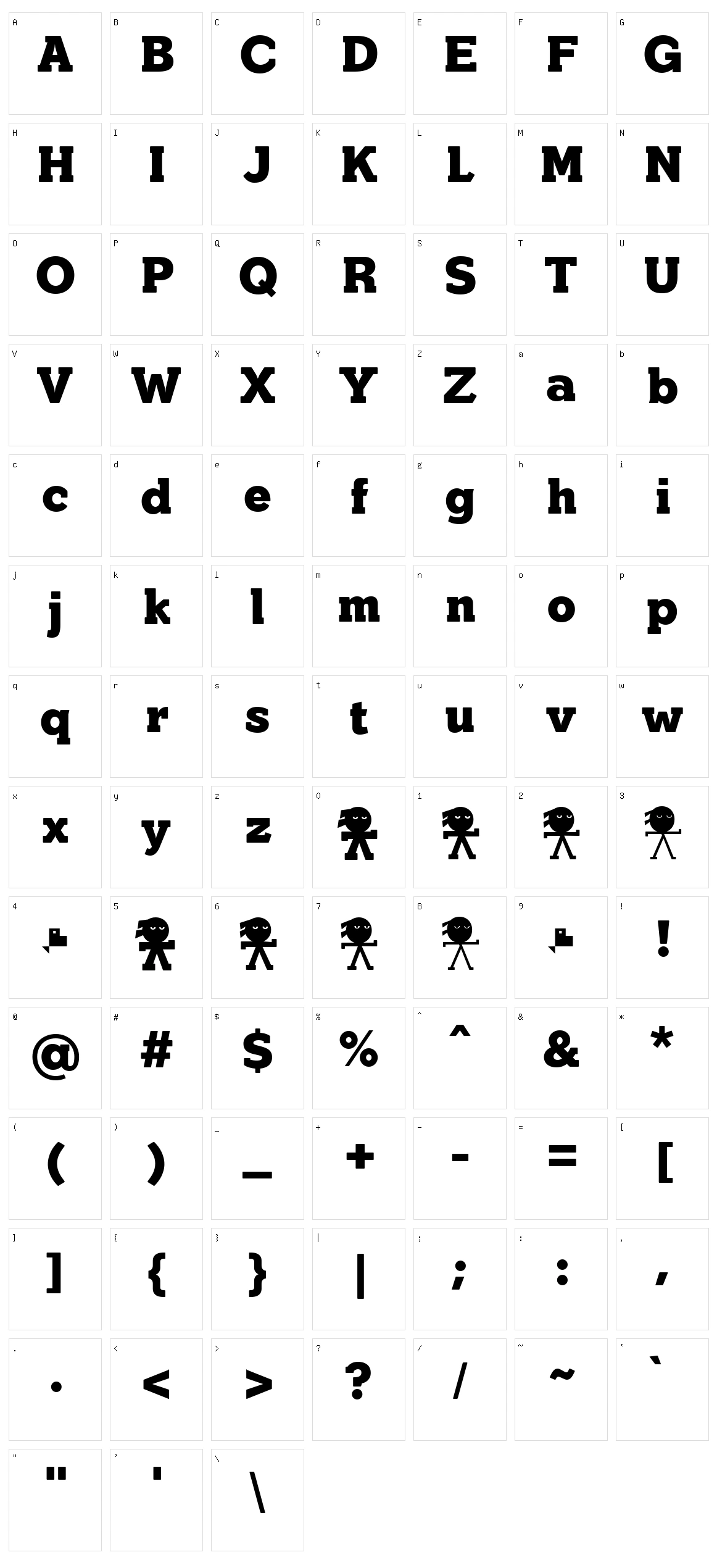 Yonky Black Character Set