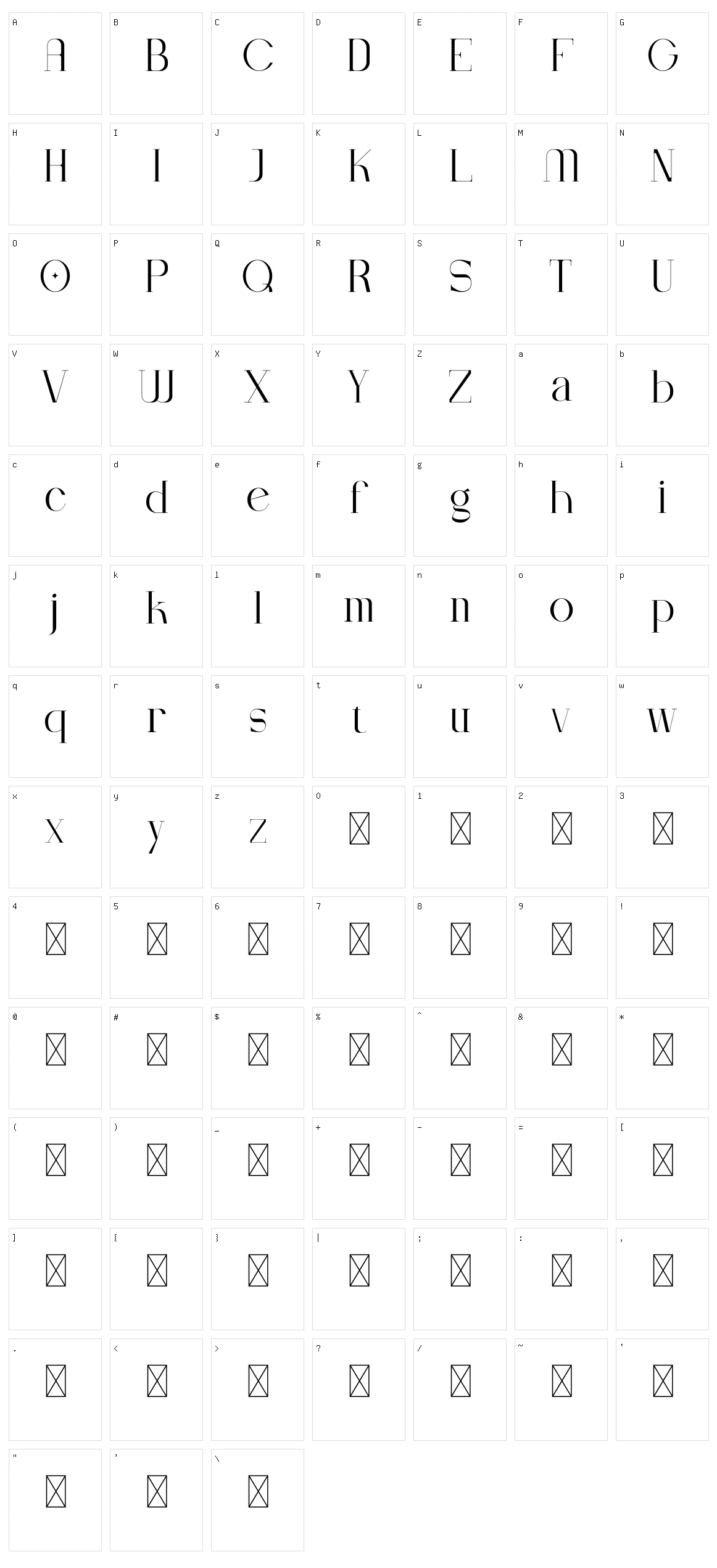 Zalerina Character Set