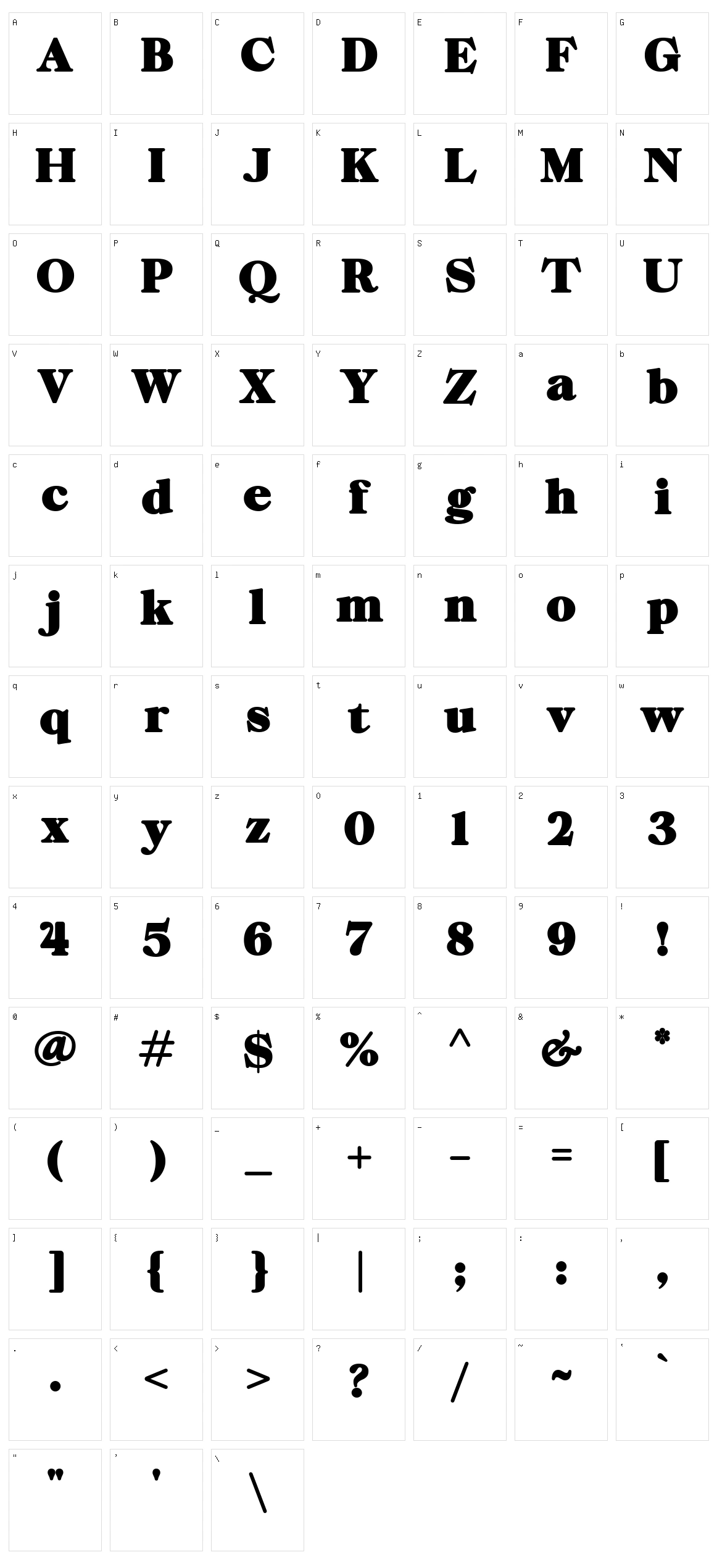 ZT Chintzy Heavy Character Set