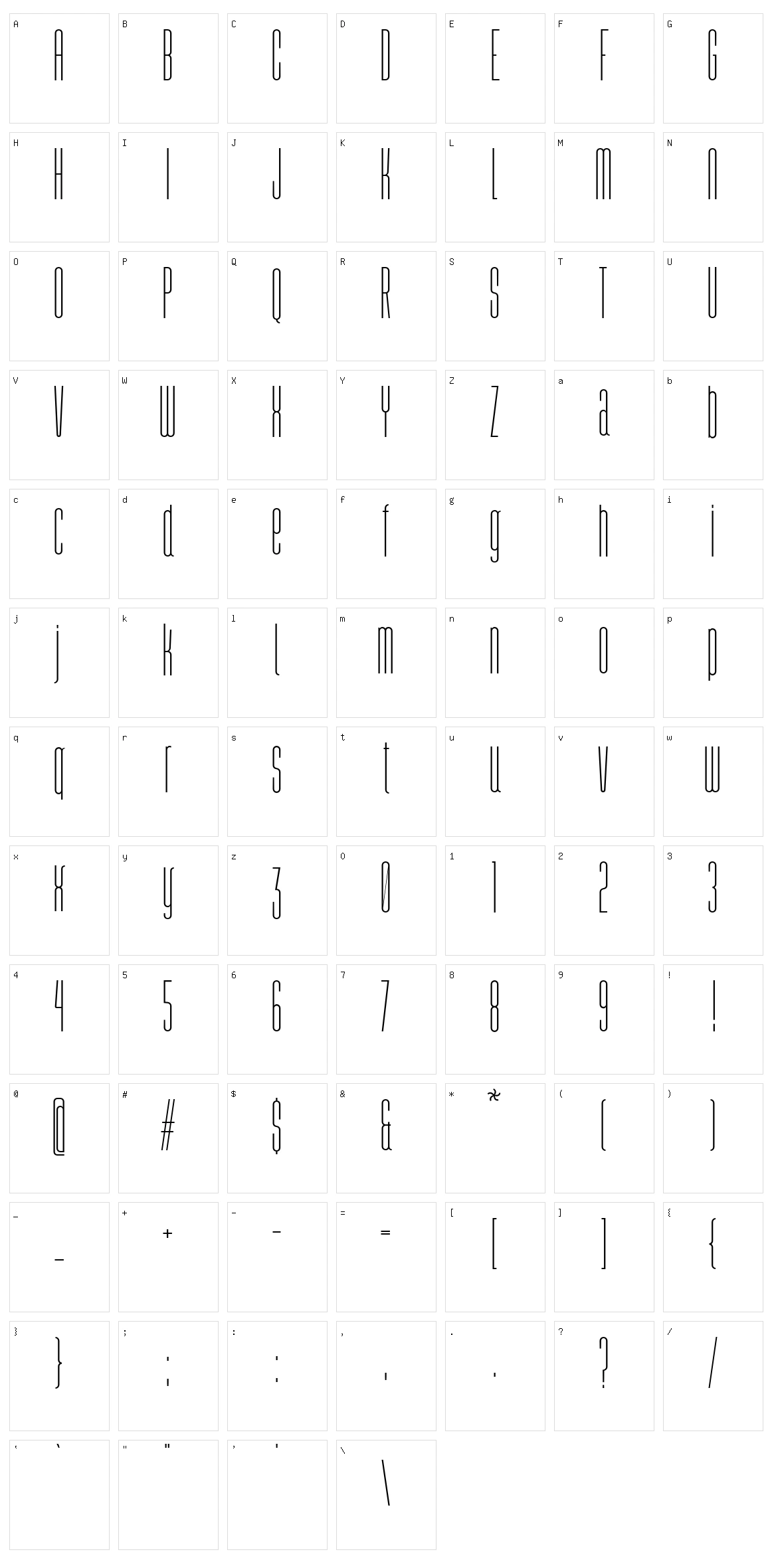 Abastina Character Set