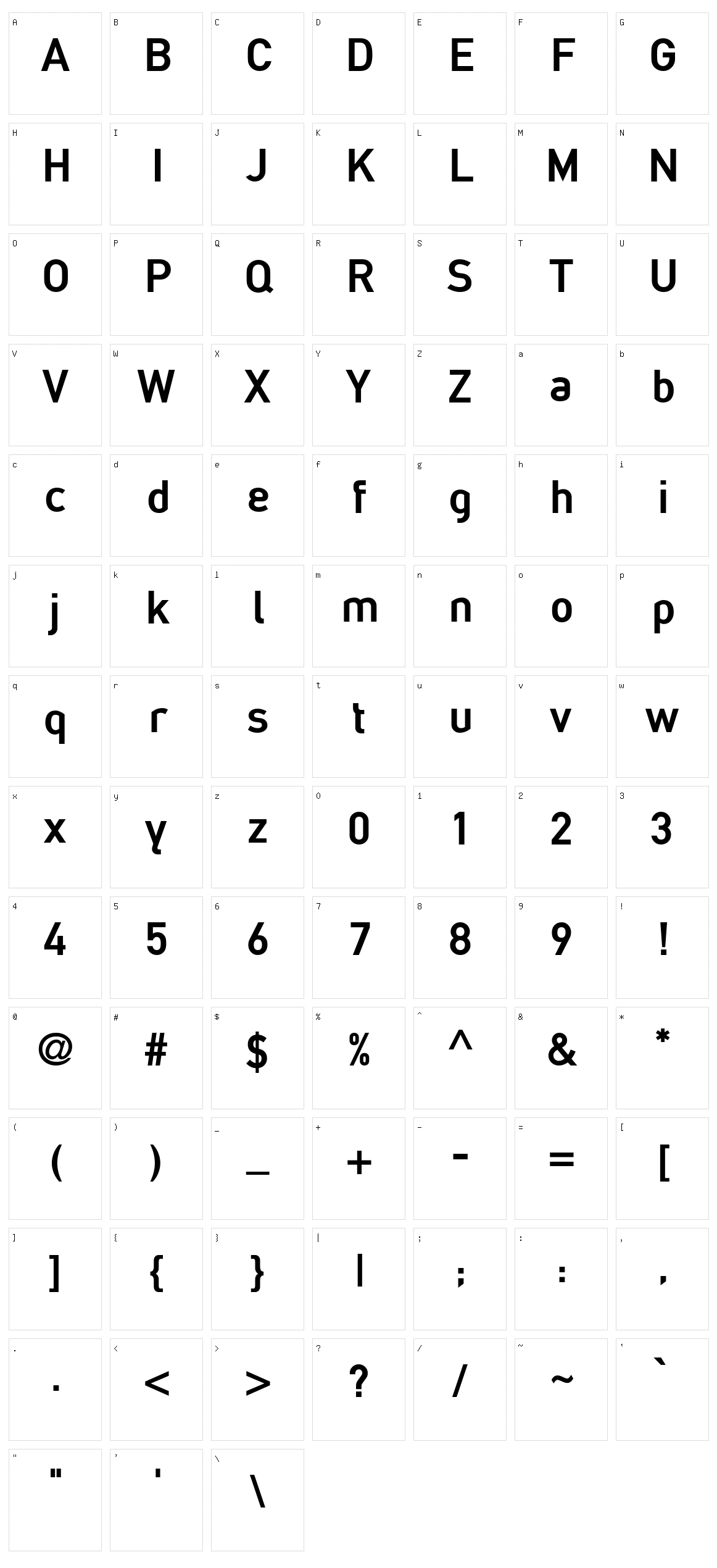 Abwechselnschrift Character Set