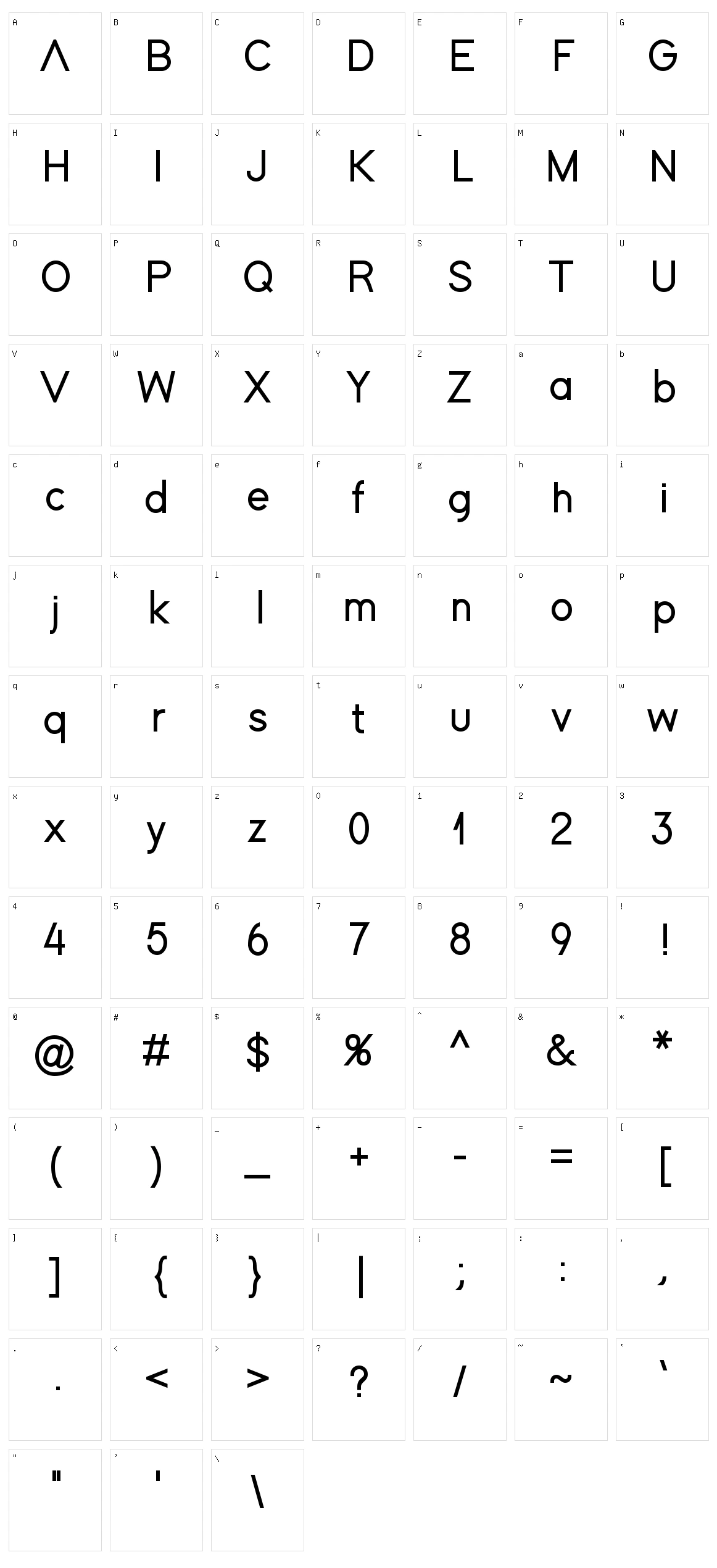 Adam Character Set