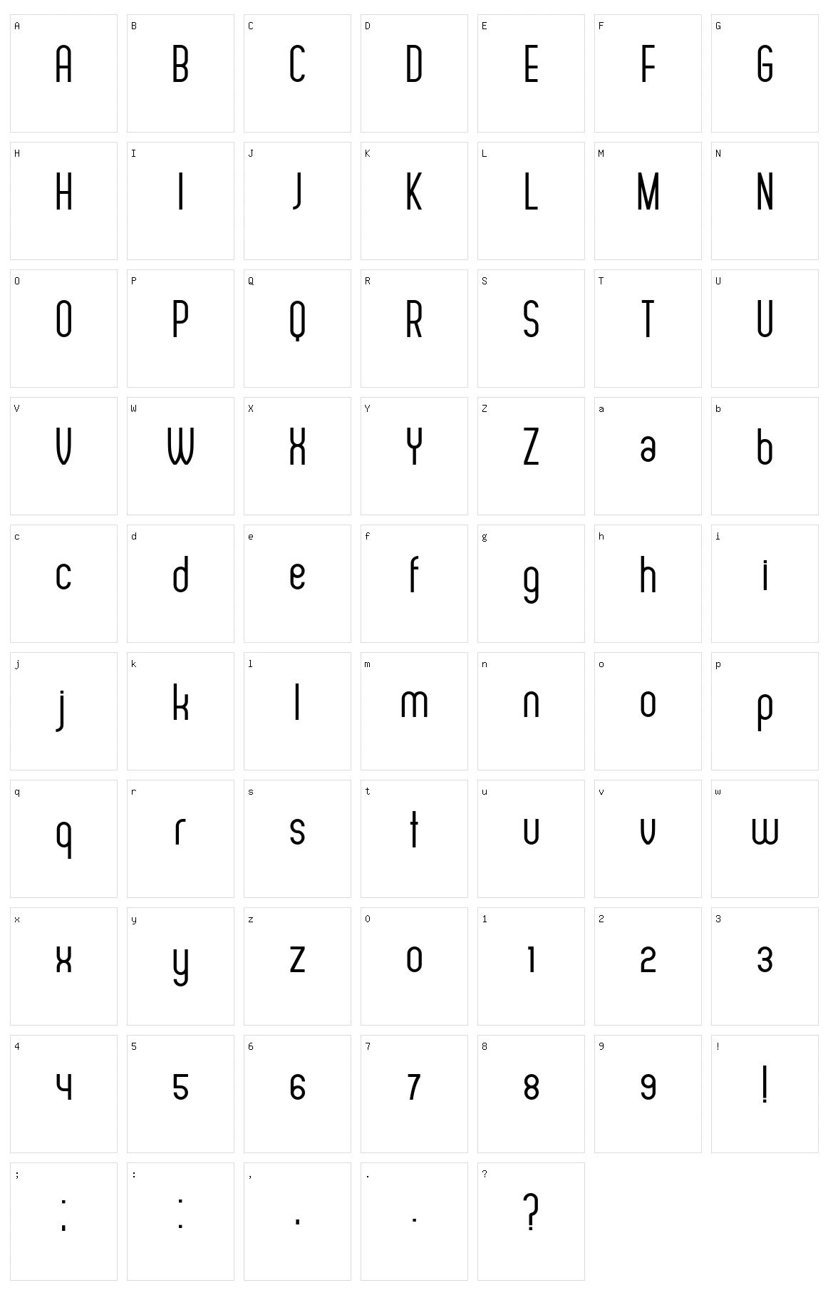 Adelino Character Set