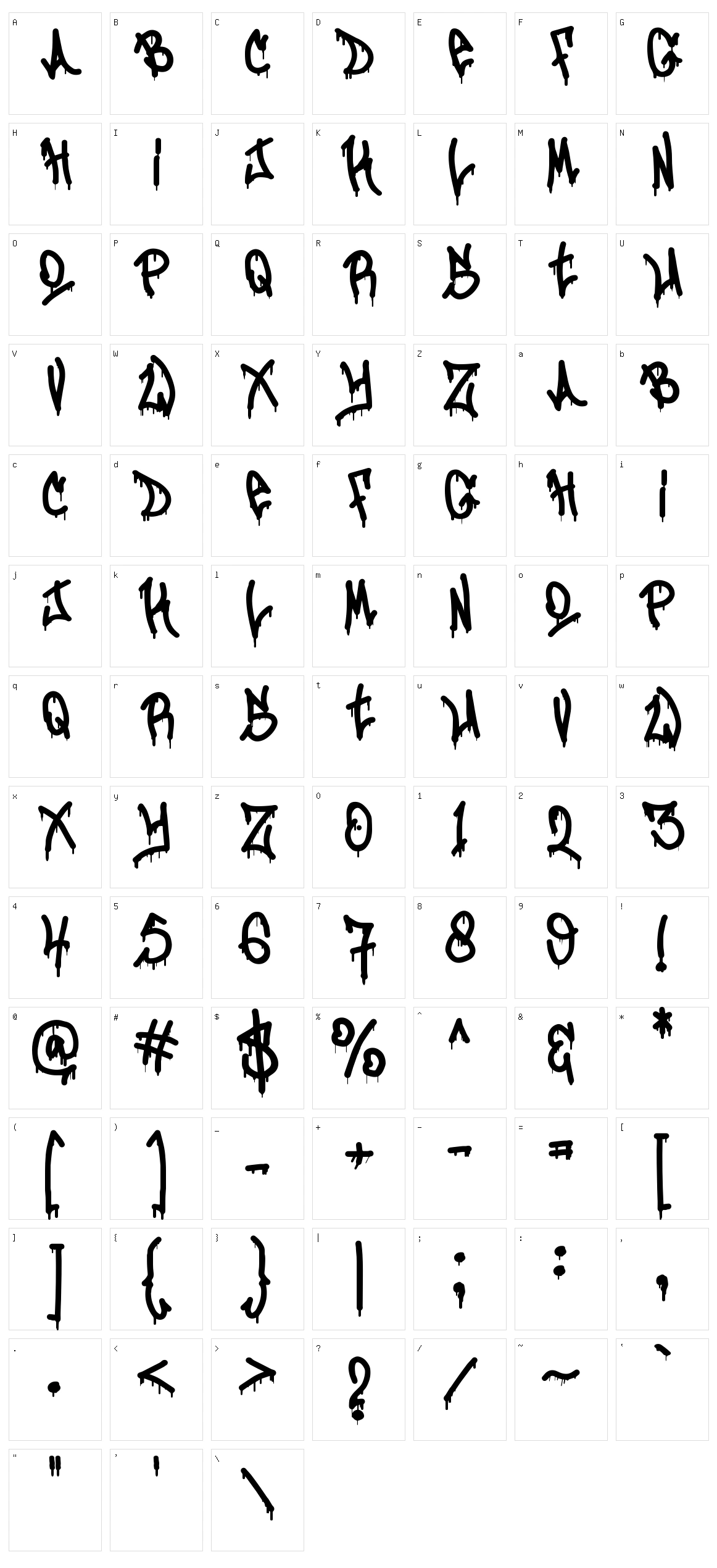 Zombies Coming Graffiti Character Set