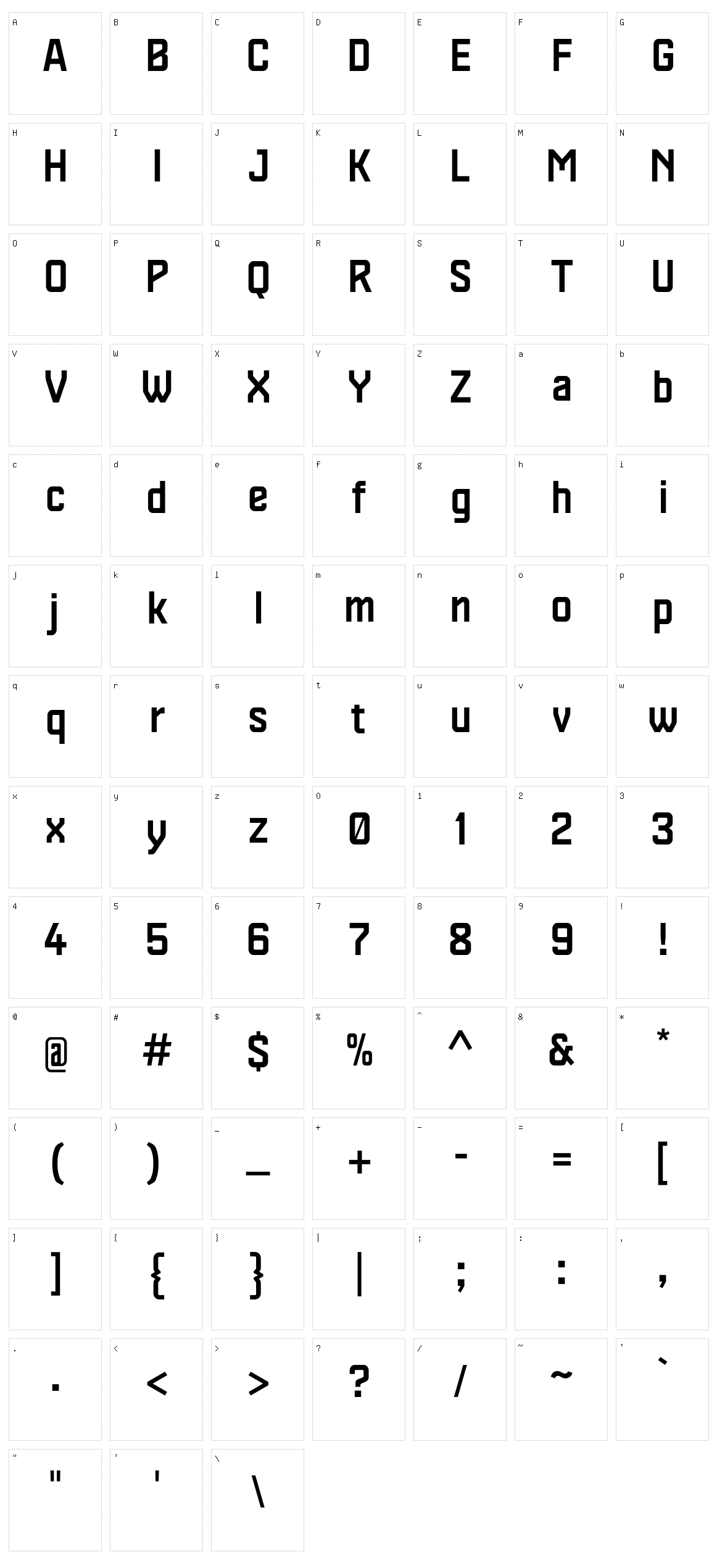 Aero 03 Character Set