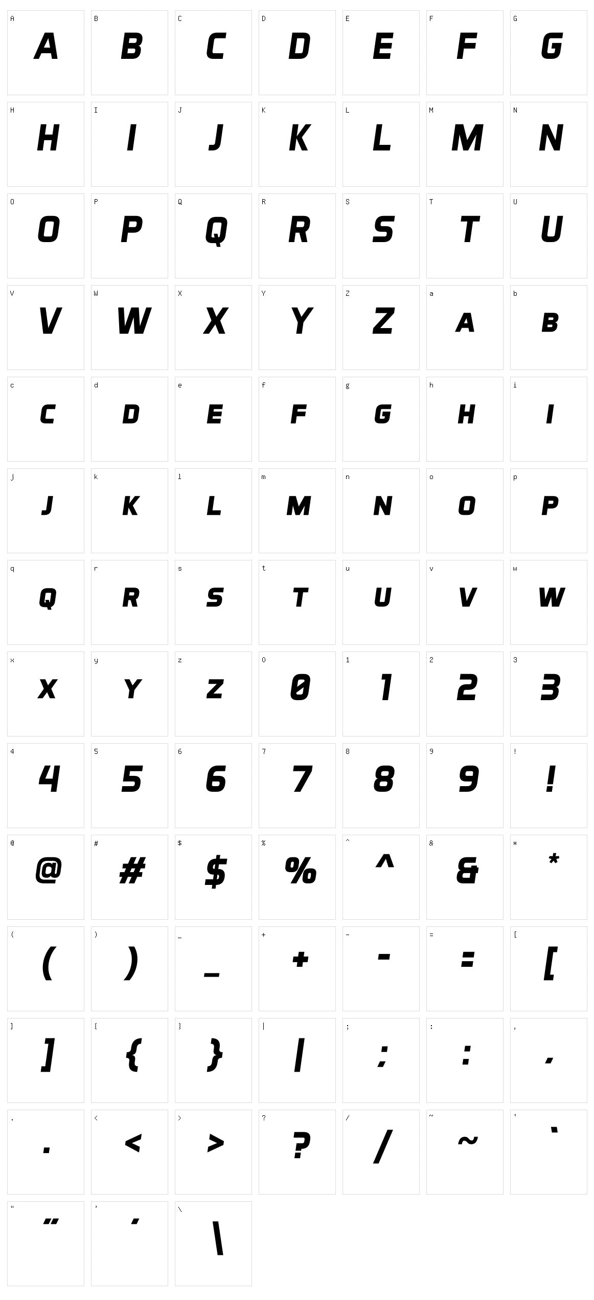 Aero Matics Character Set
