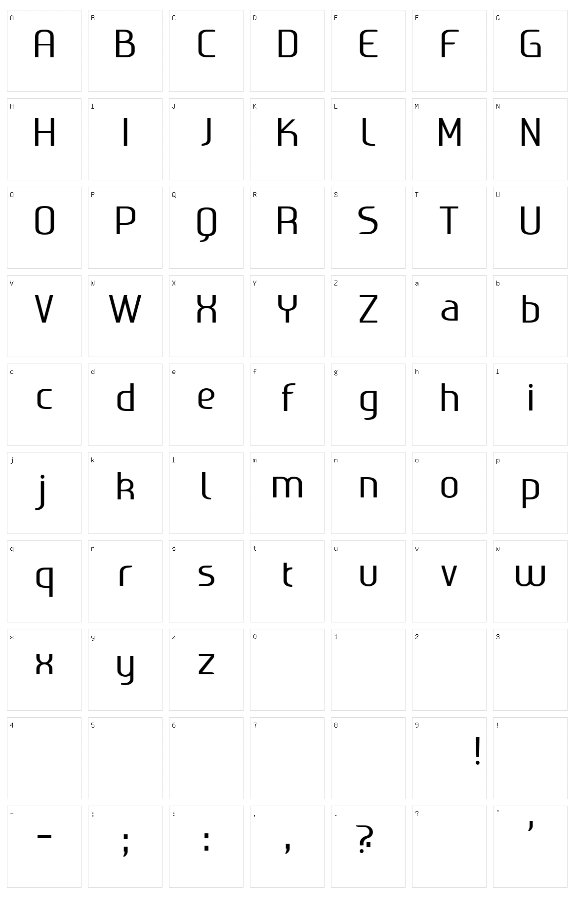 Ageone Character Set