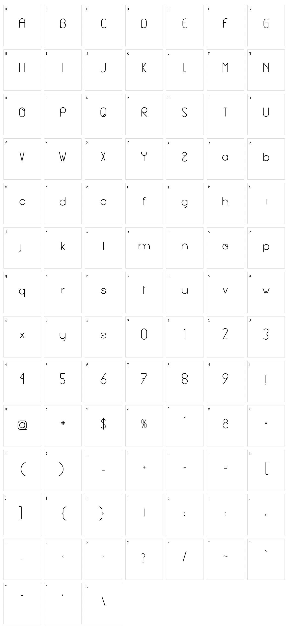 Aghila Character Set