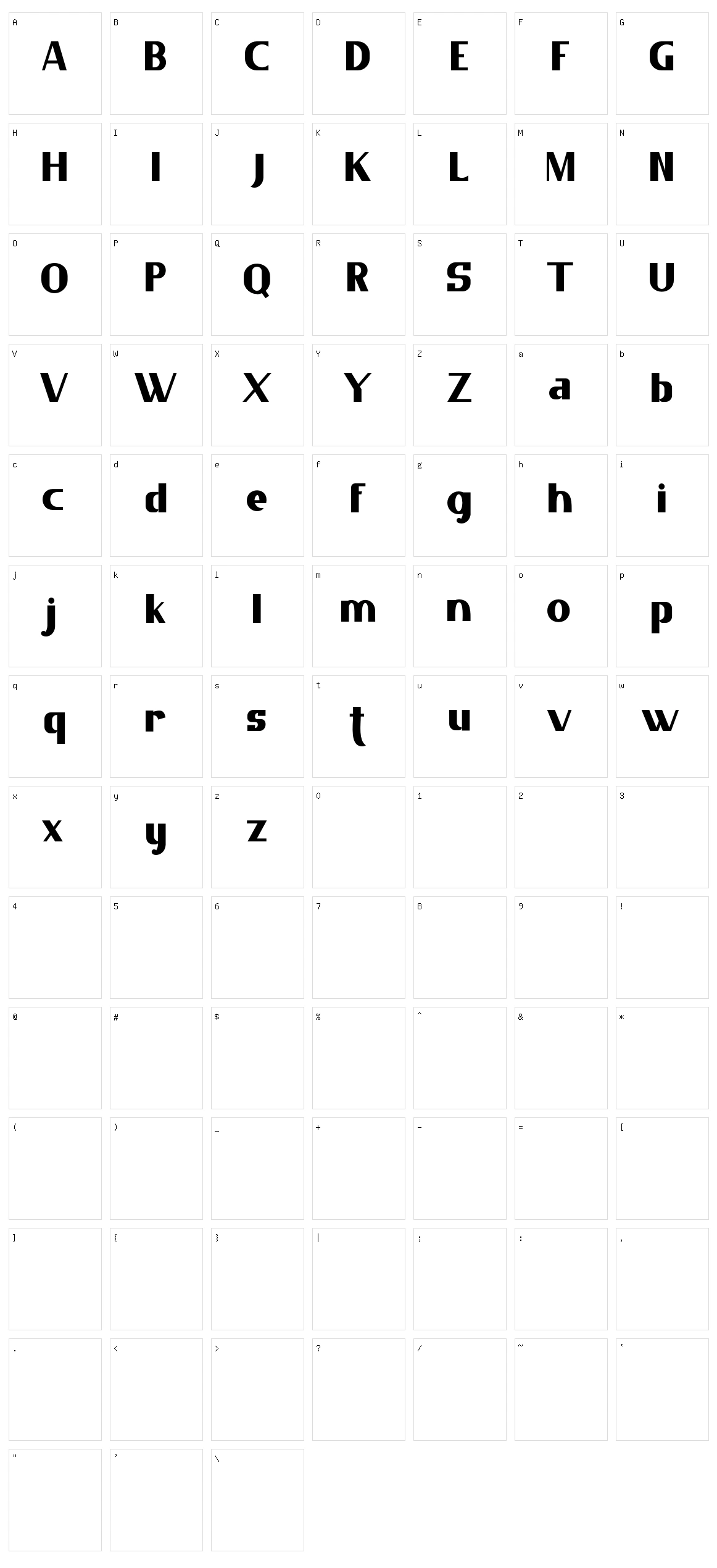 Agites Character Set