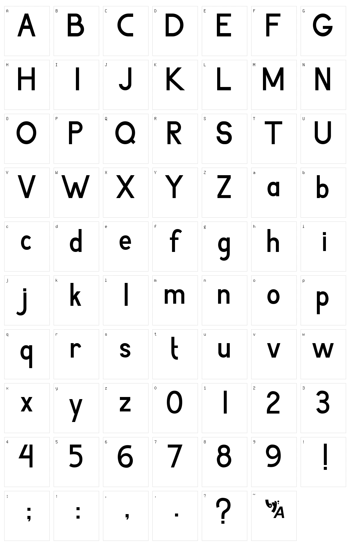 Agoestoesan Character Set
