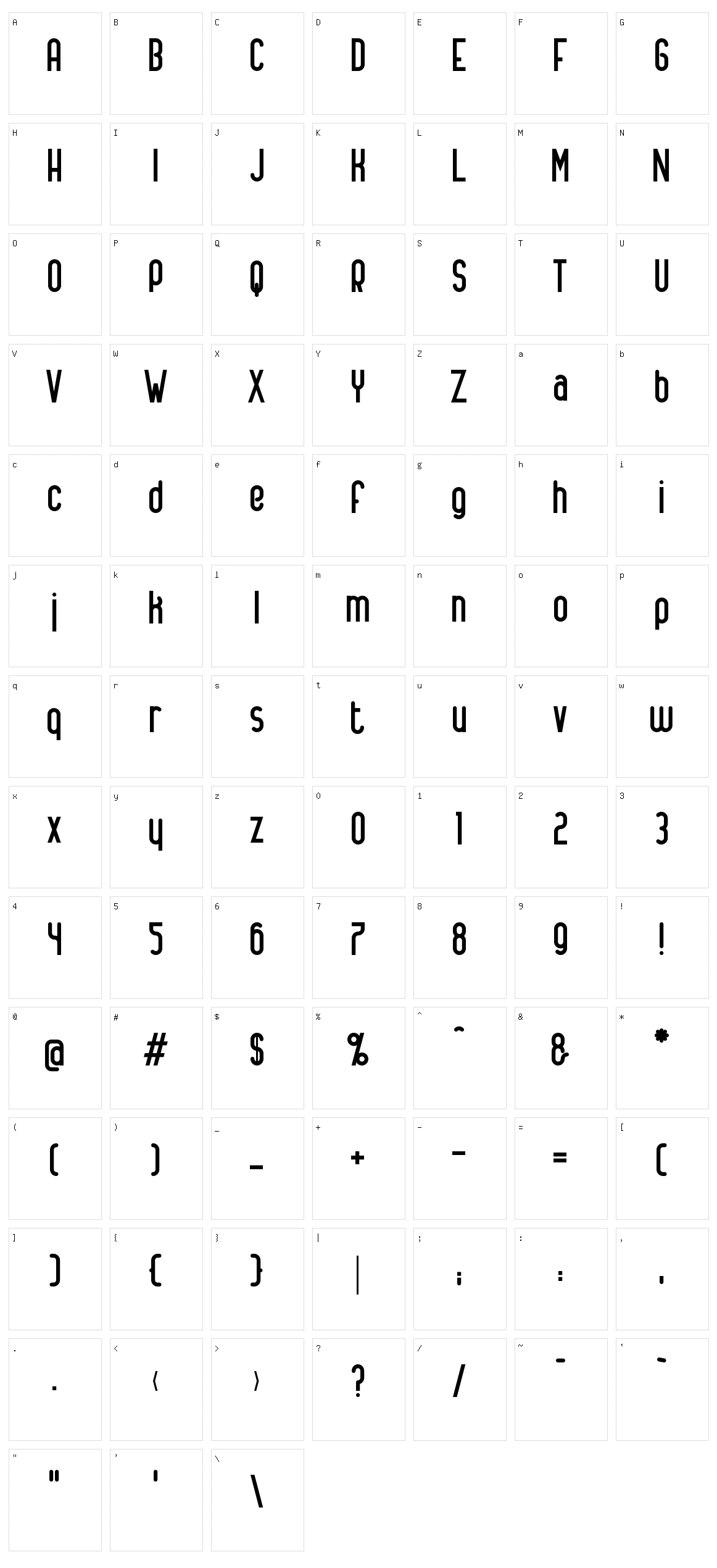 Alanus Character Set