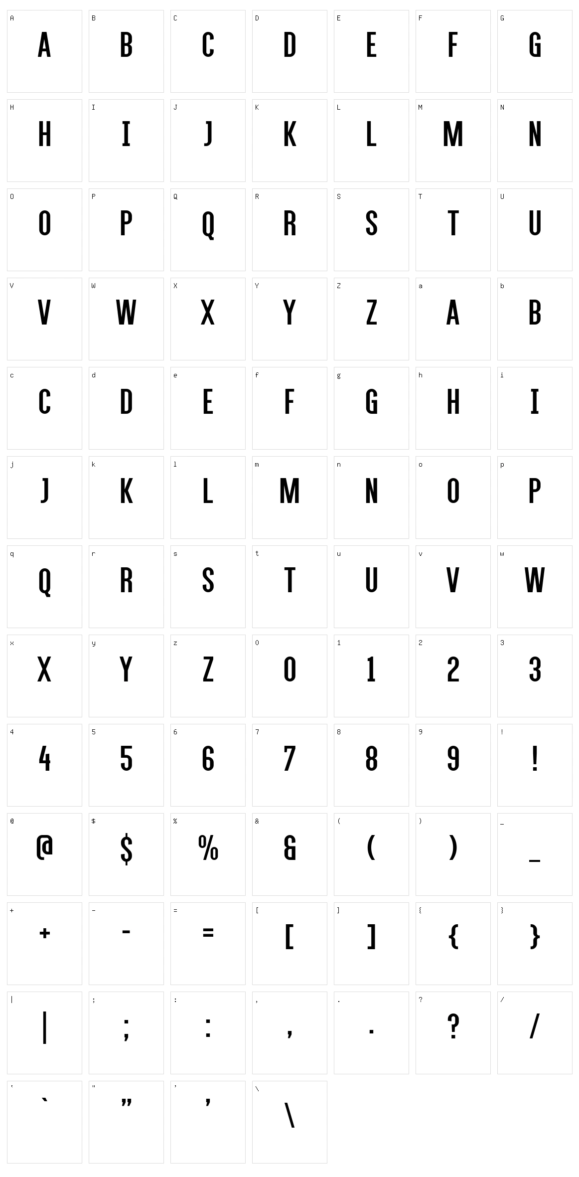 Al?gre Sans Character Set
