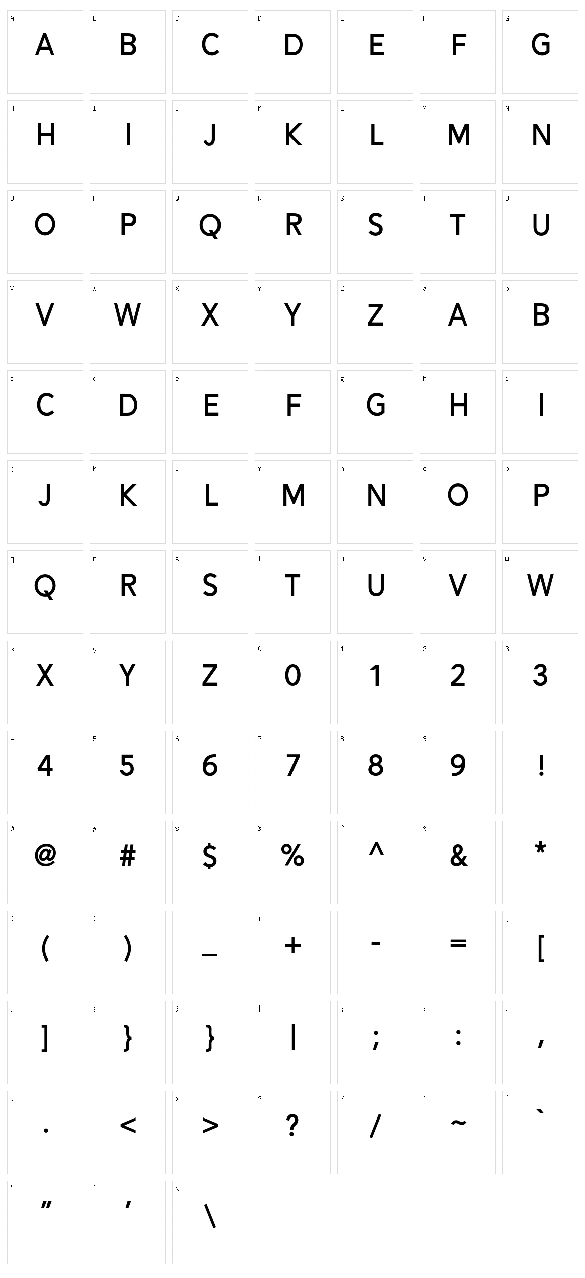 Alesand Character Set