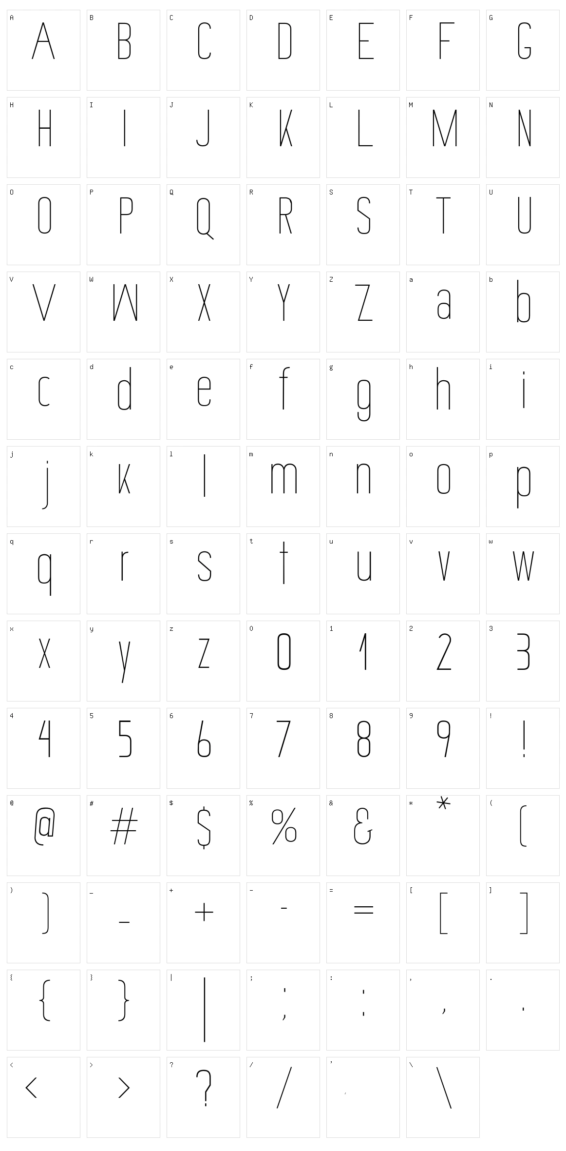 Allegro Character Set