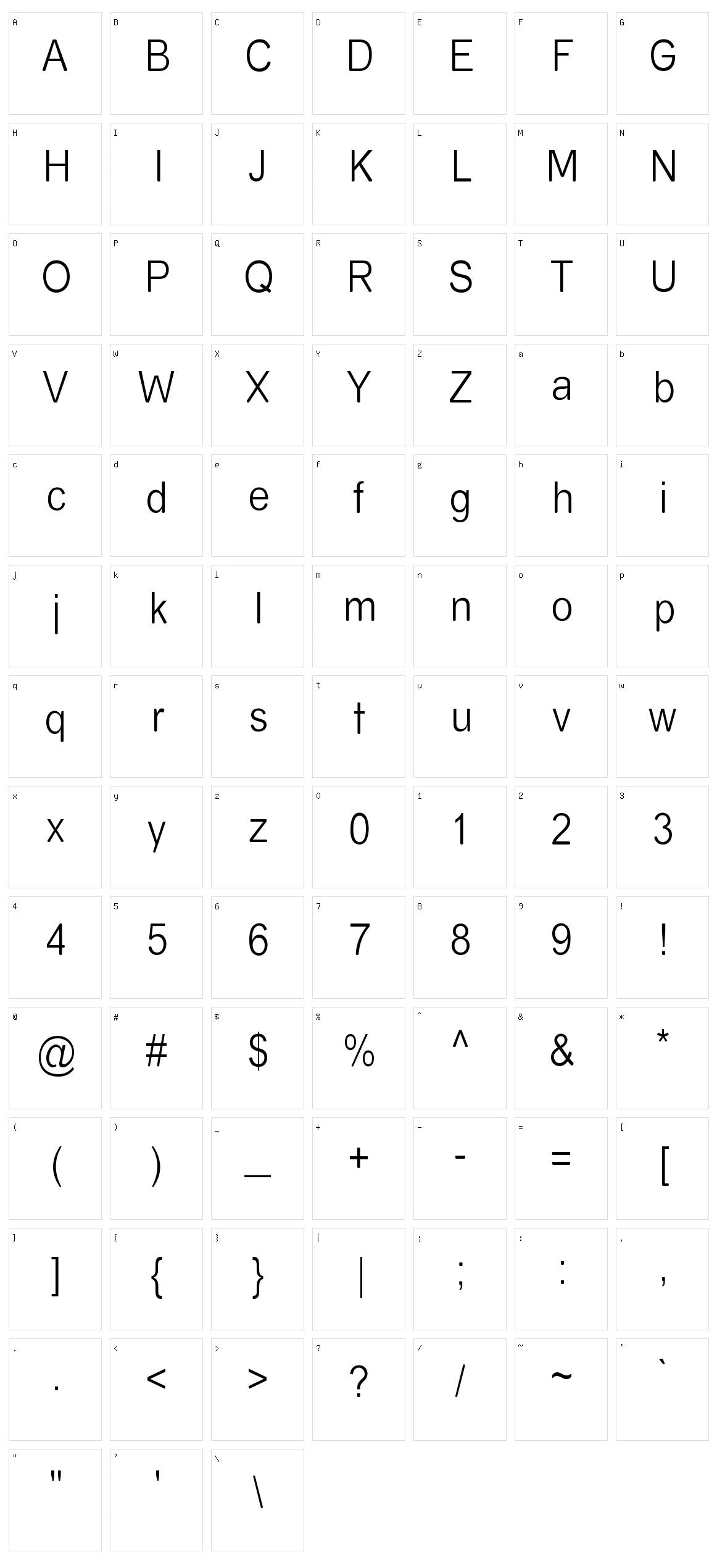 Almira Character Set