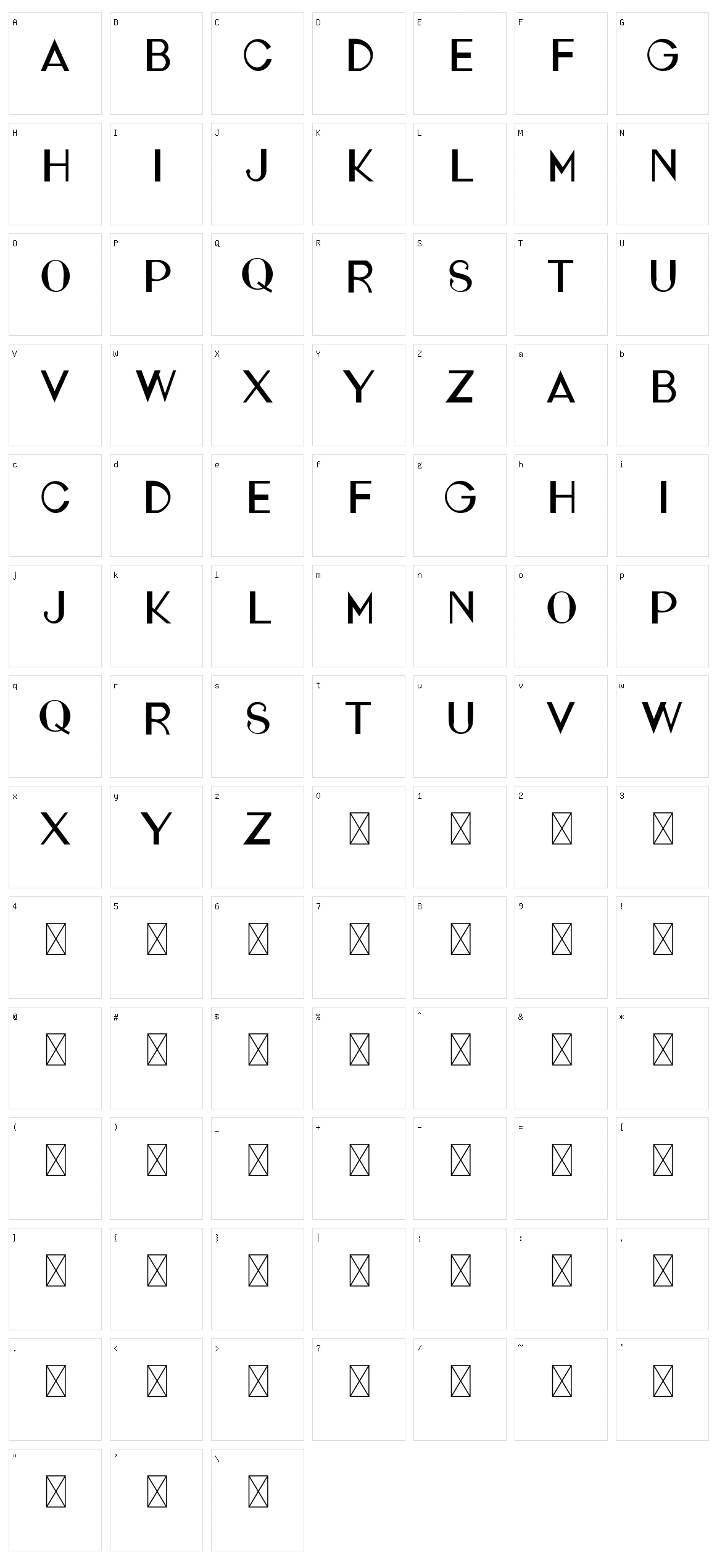 Alphinandhita Character Set