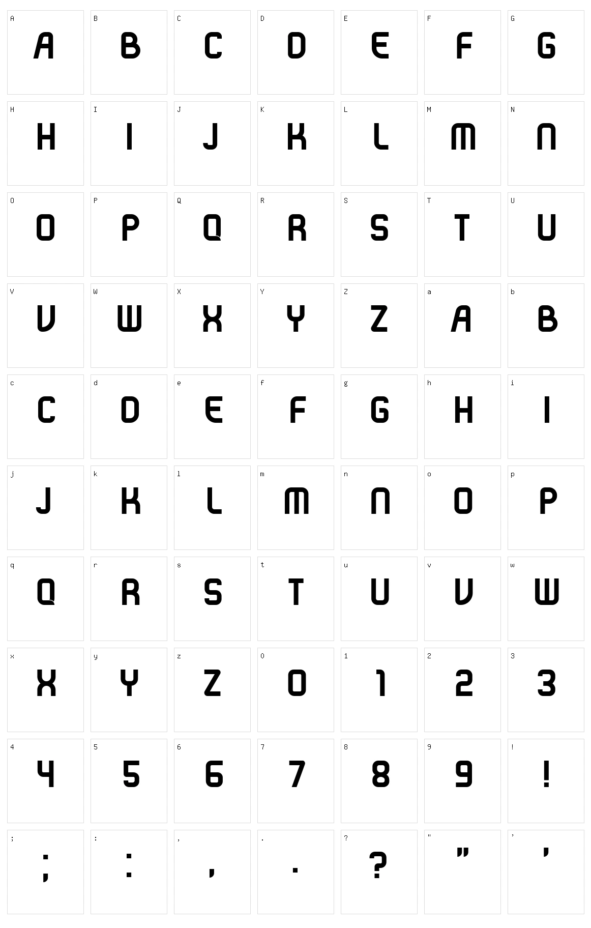 Aluminum Character Set