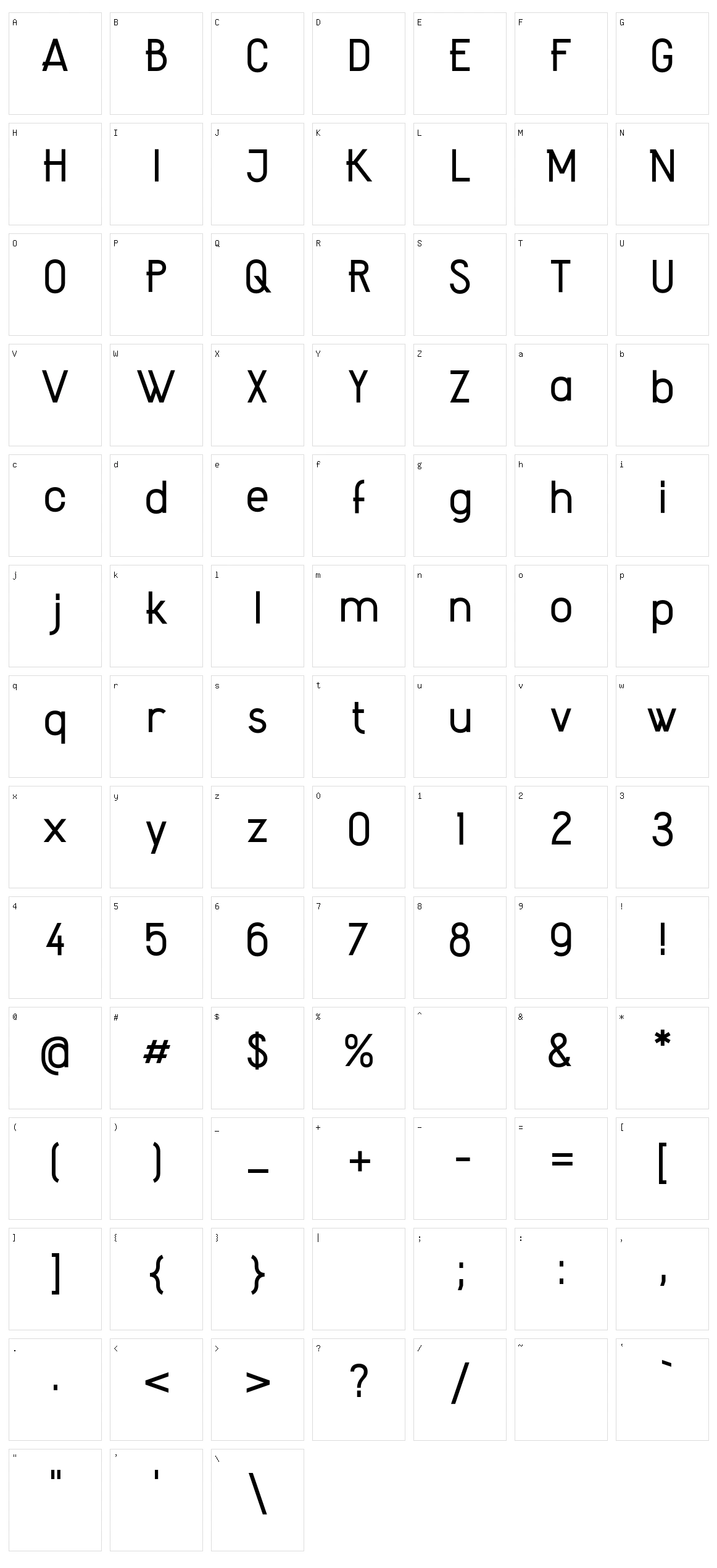 Amateur Character Set