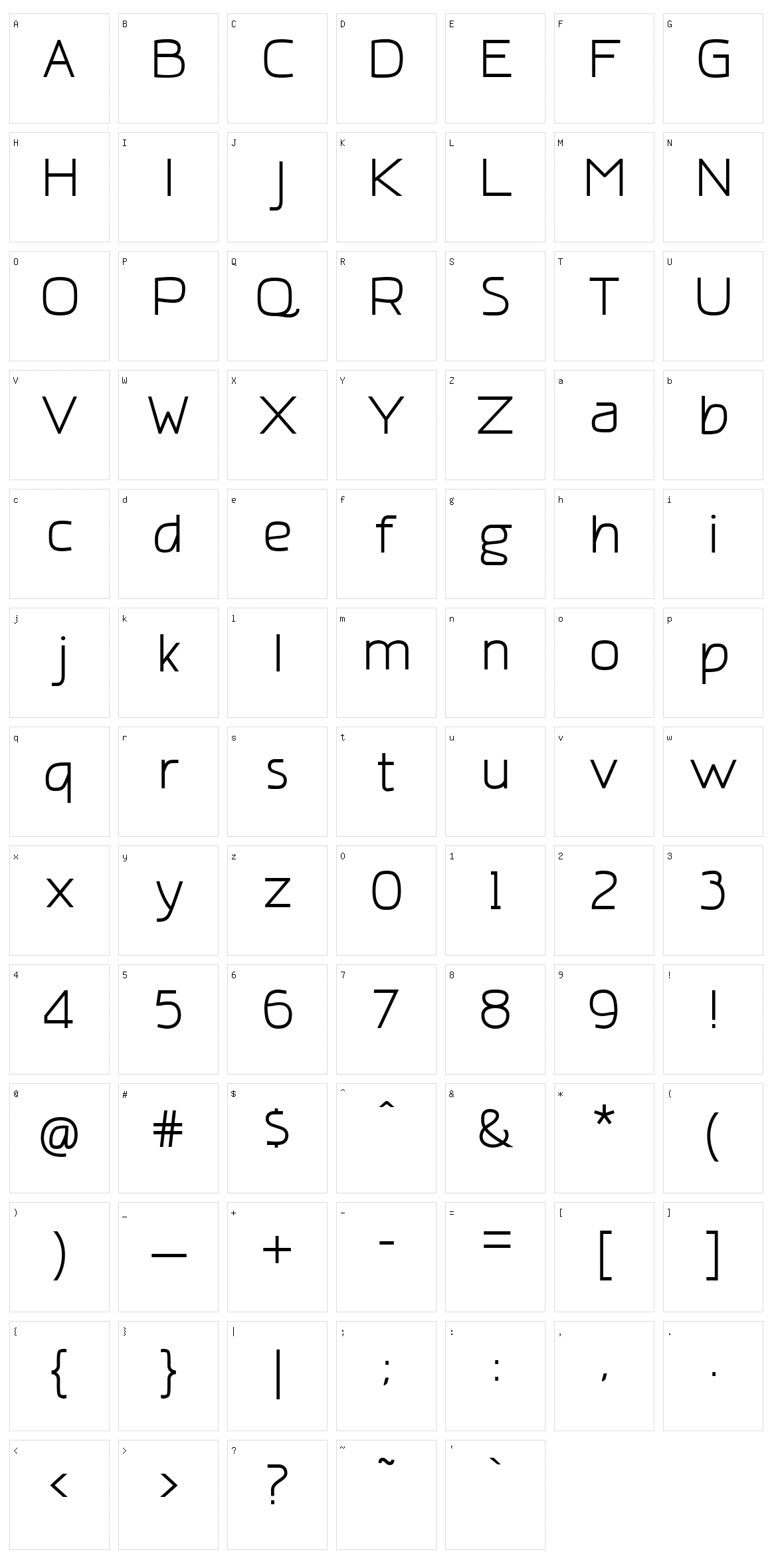 Amatraca Grotesque Character Set