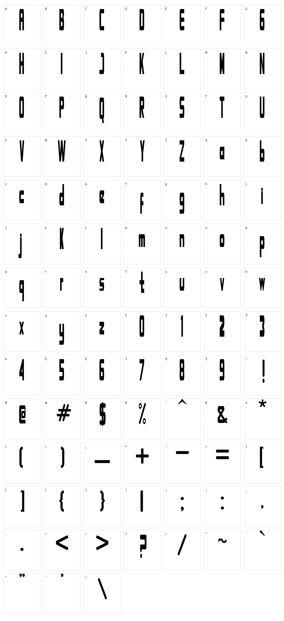 Ambigo Character Set