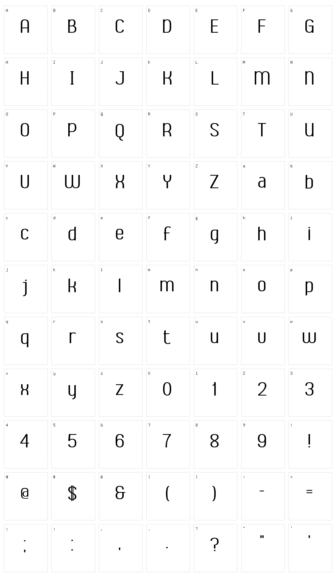 Ambrosia Character Set