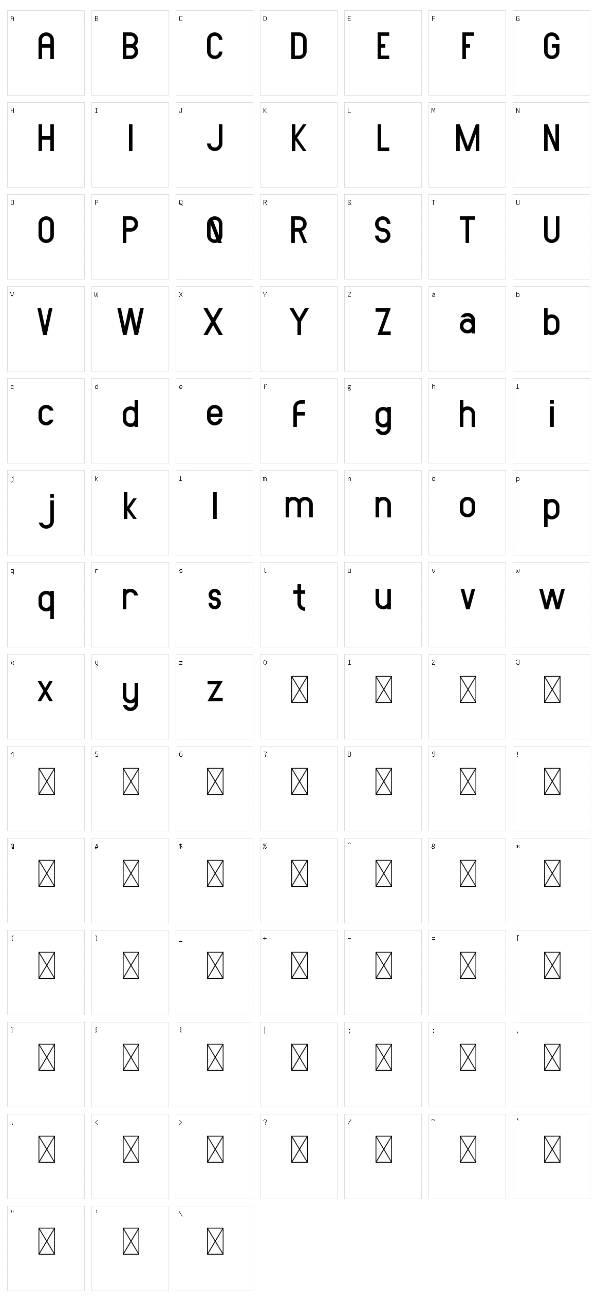 Amorica Sans Character Set
