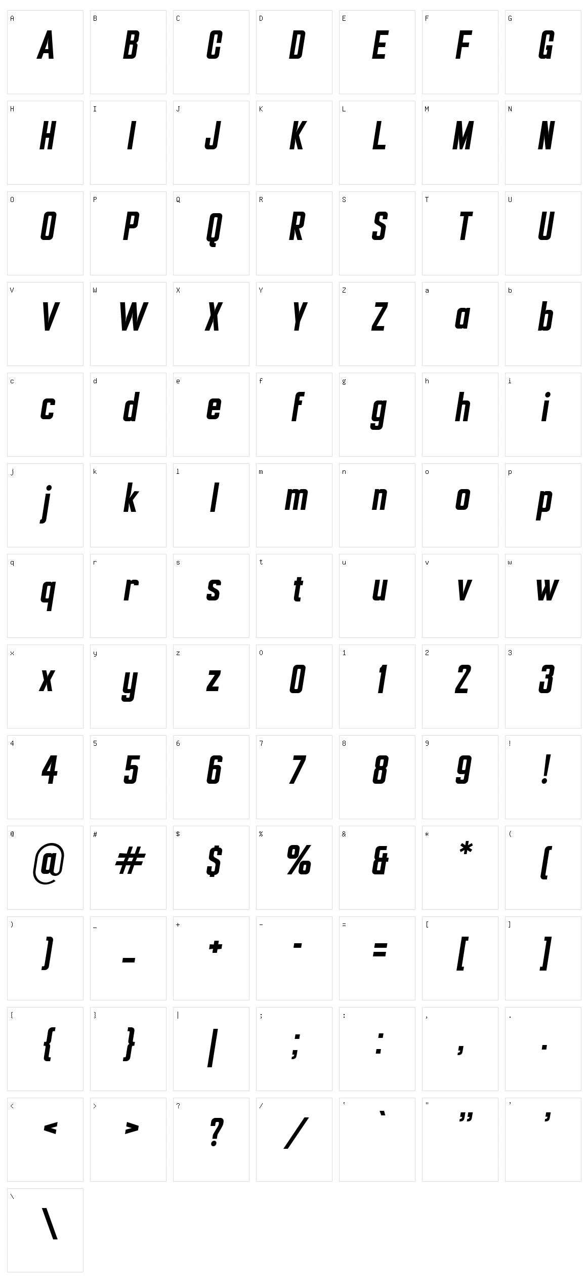 Ampero Character Set