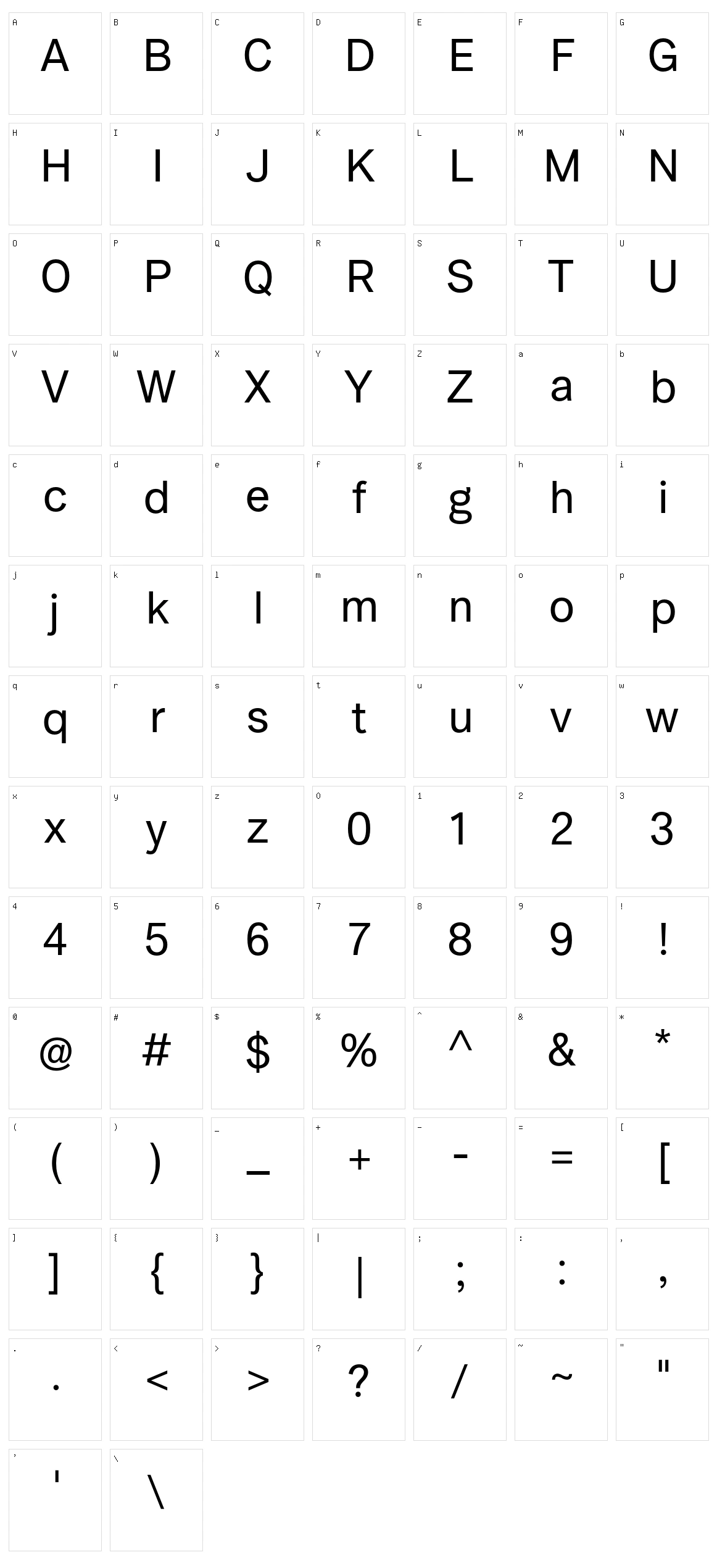 Amurg Character Set