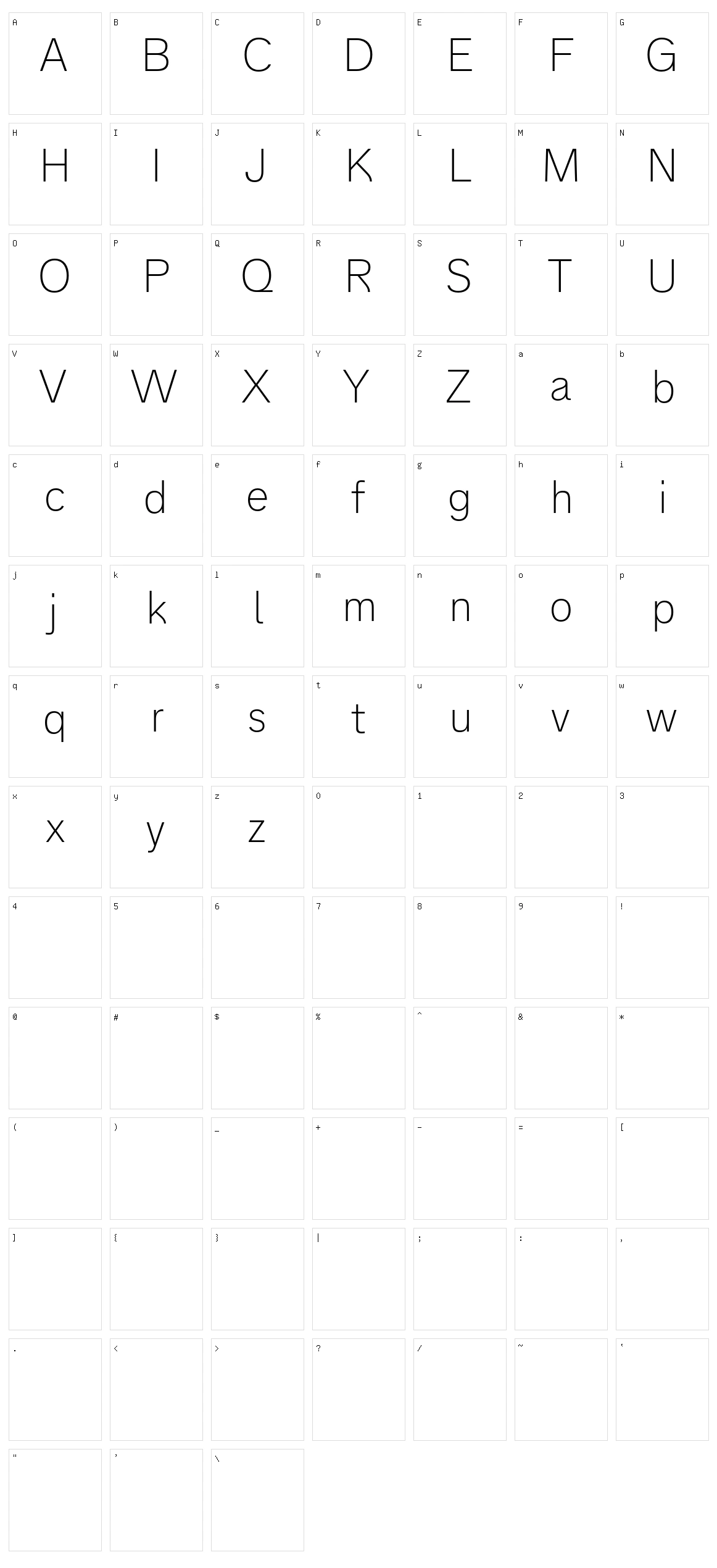 Analogue Character Set