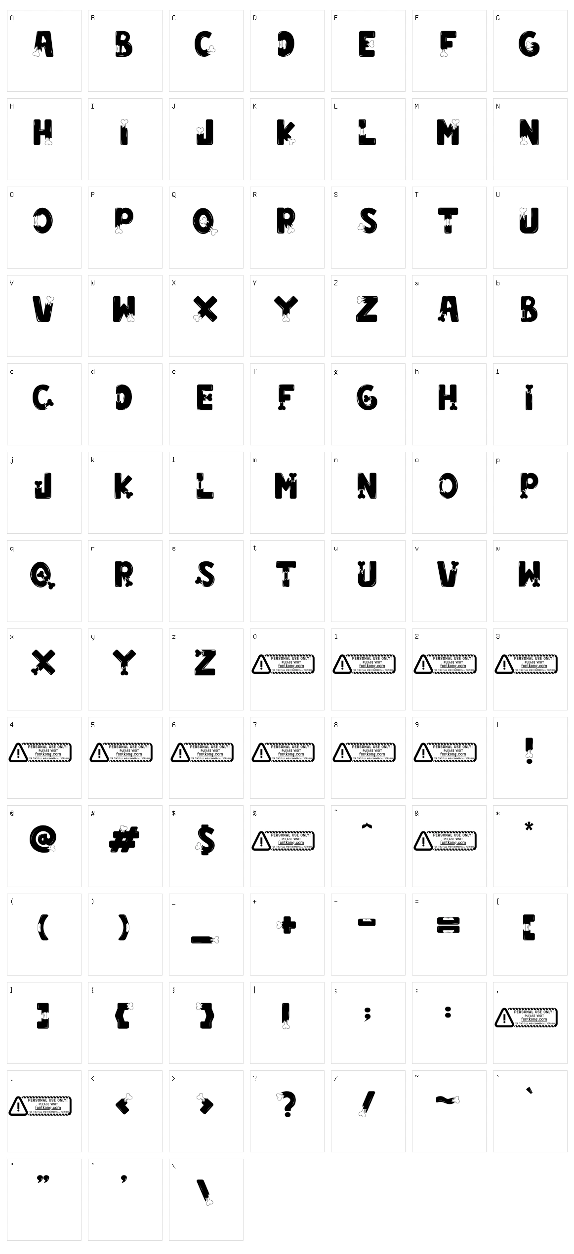 Zombie City Character Set