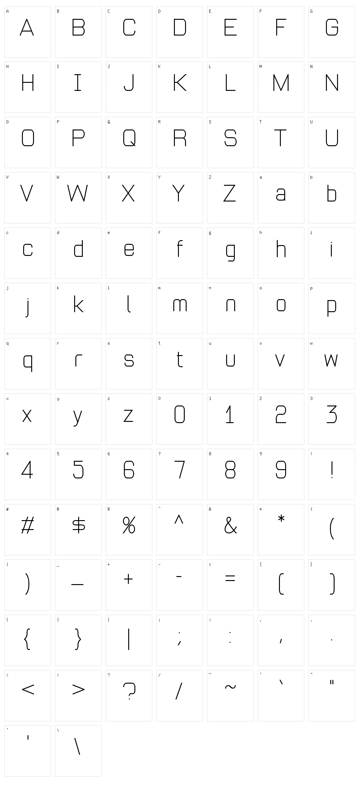 Andersans Character Set
