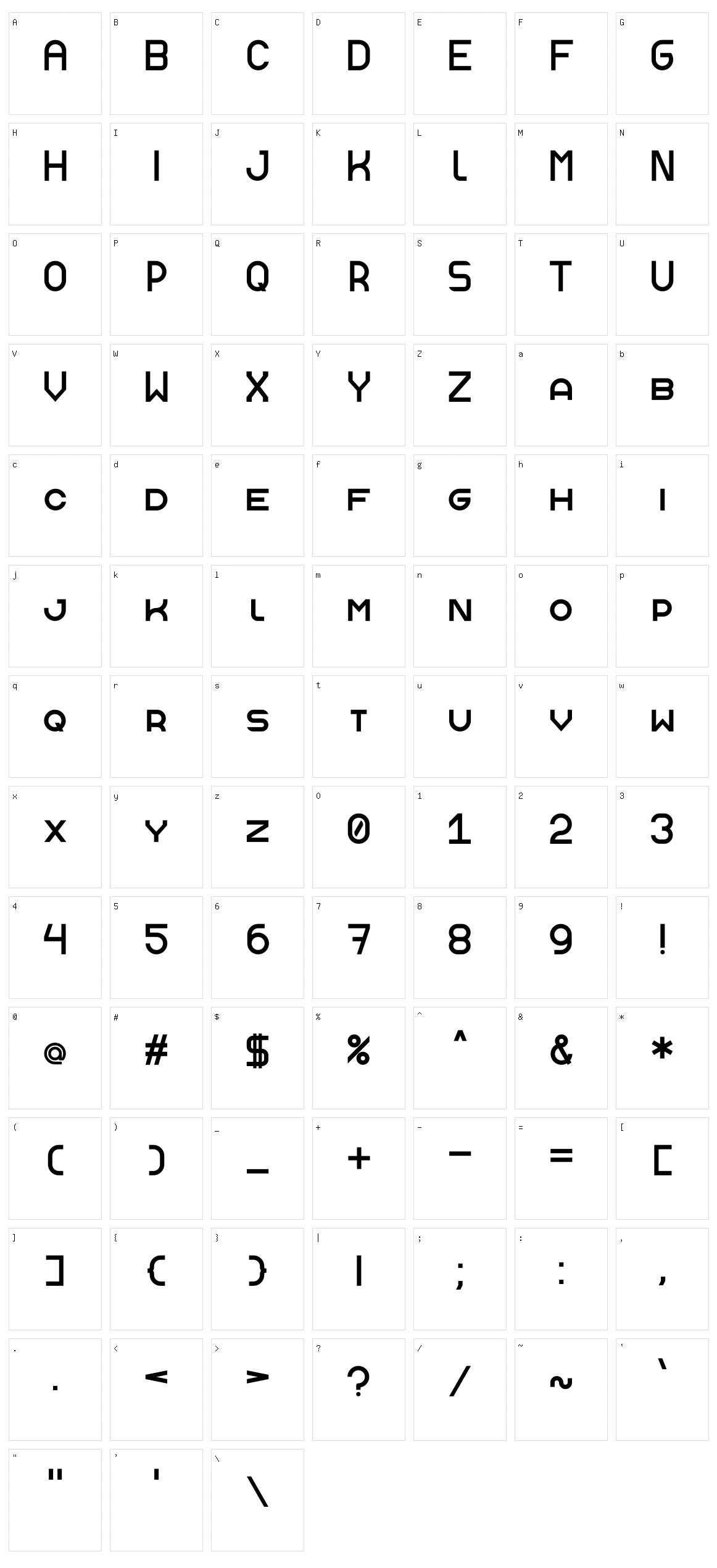 Anderson Character Set