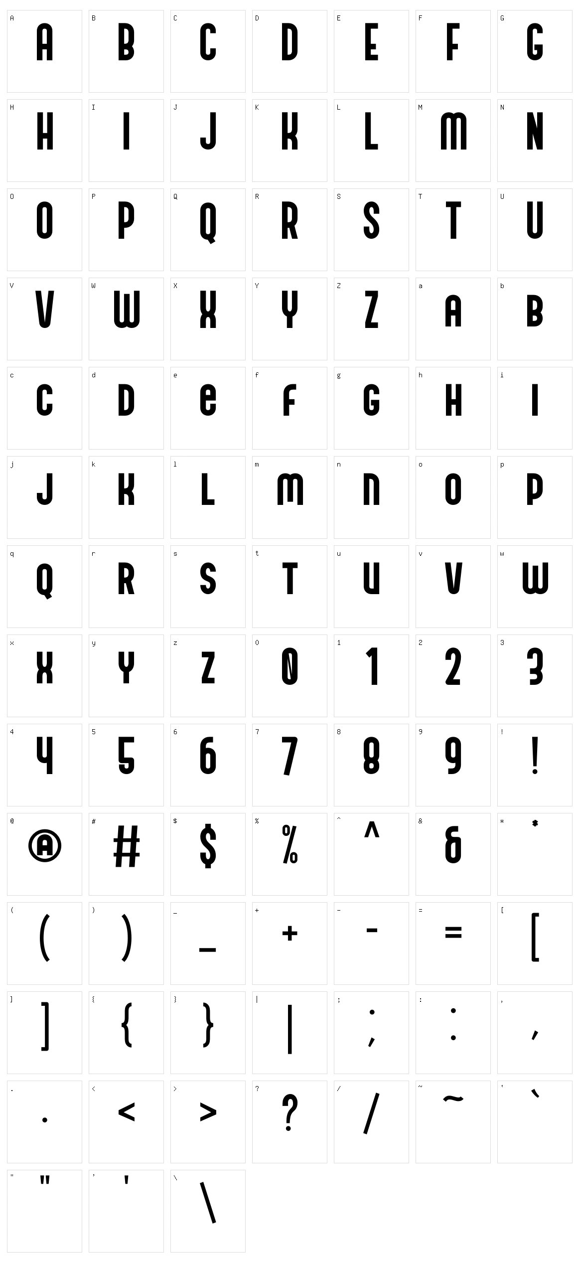 Andreas Character Set