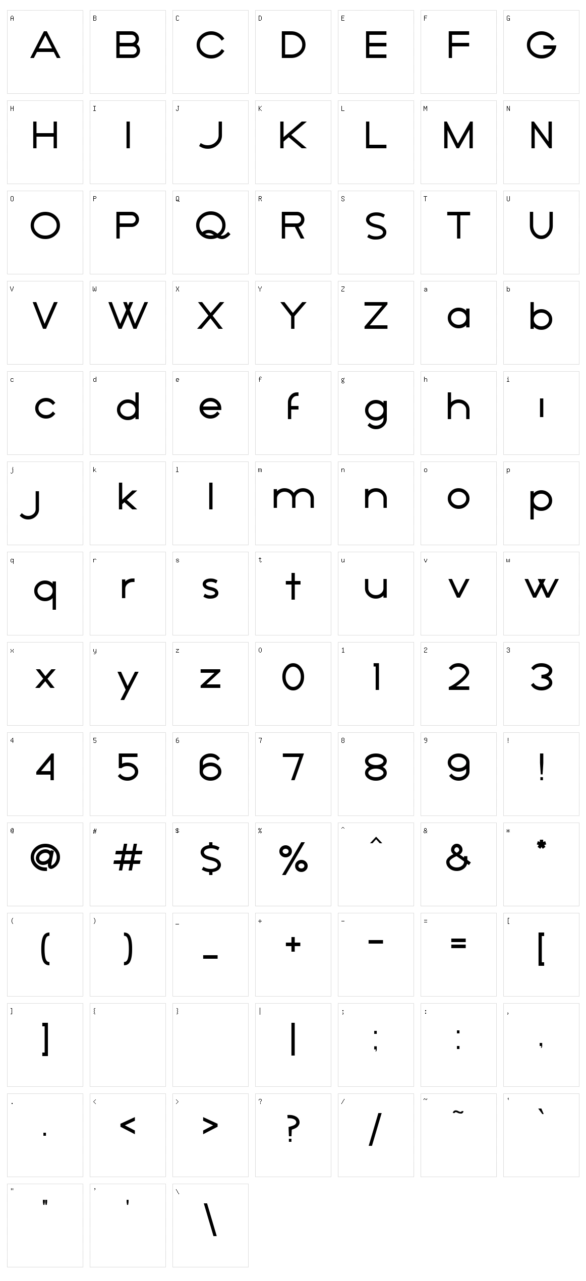 A?ejo Character Set