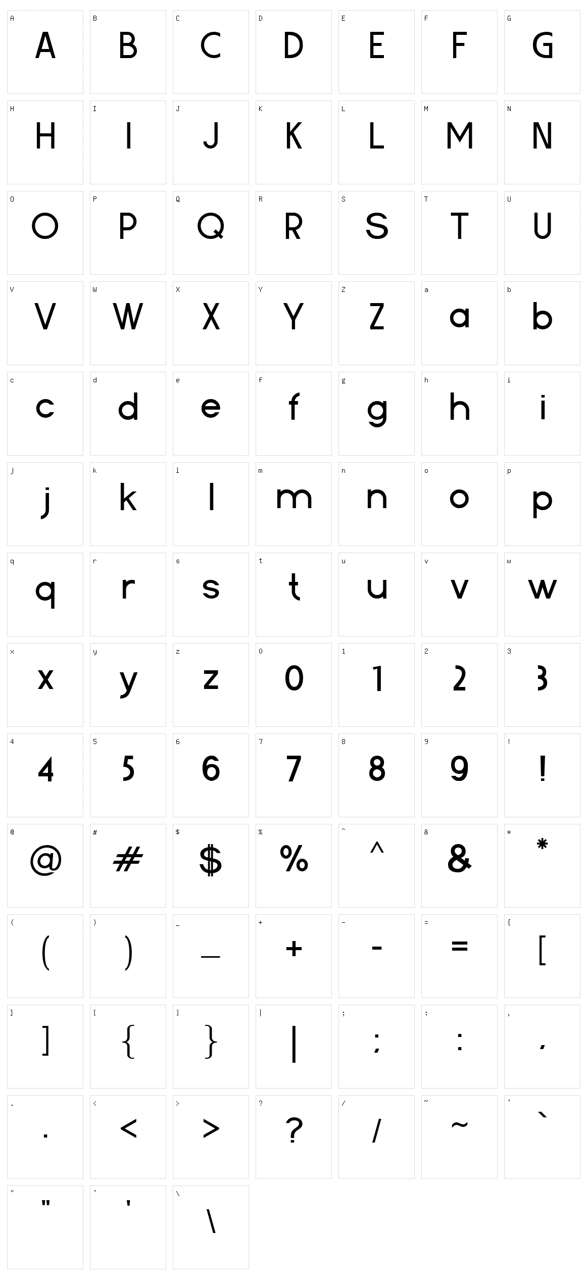 Anjasmoro Character Set