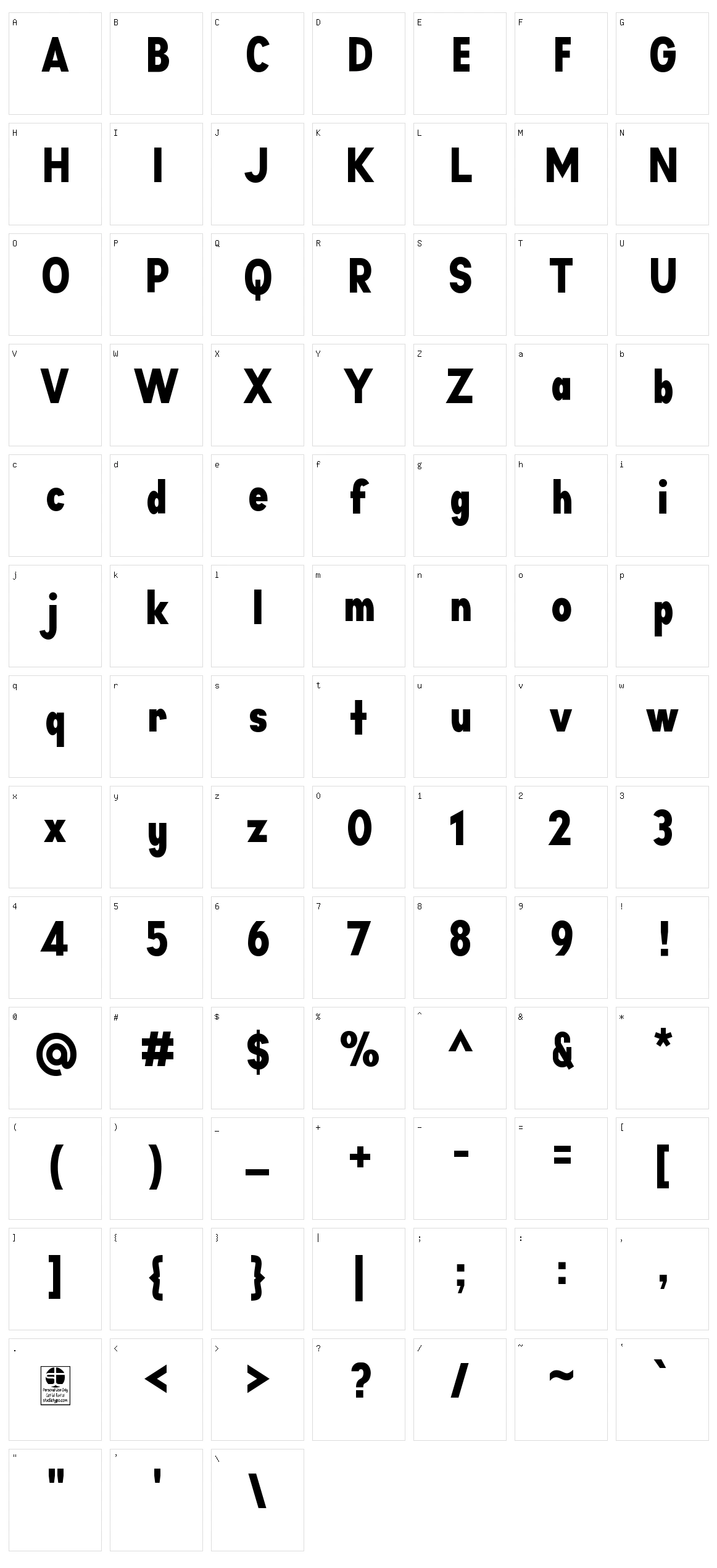 Aprikas Character Set