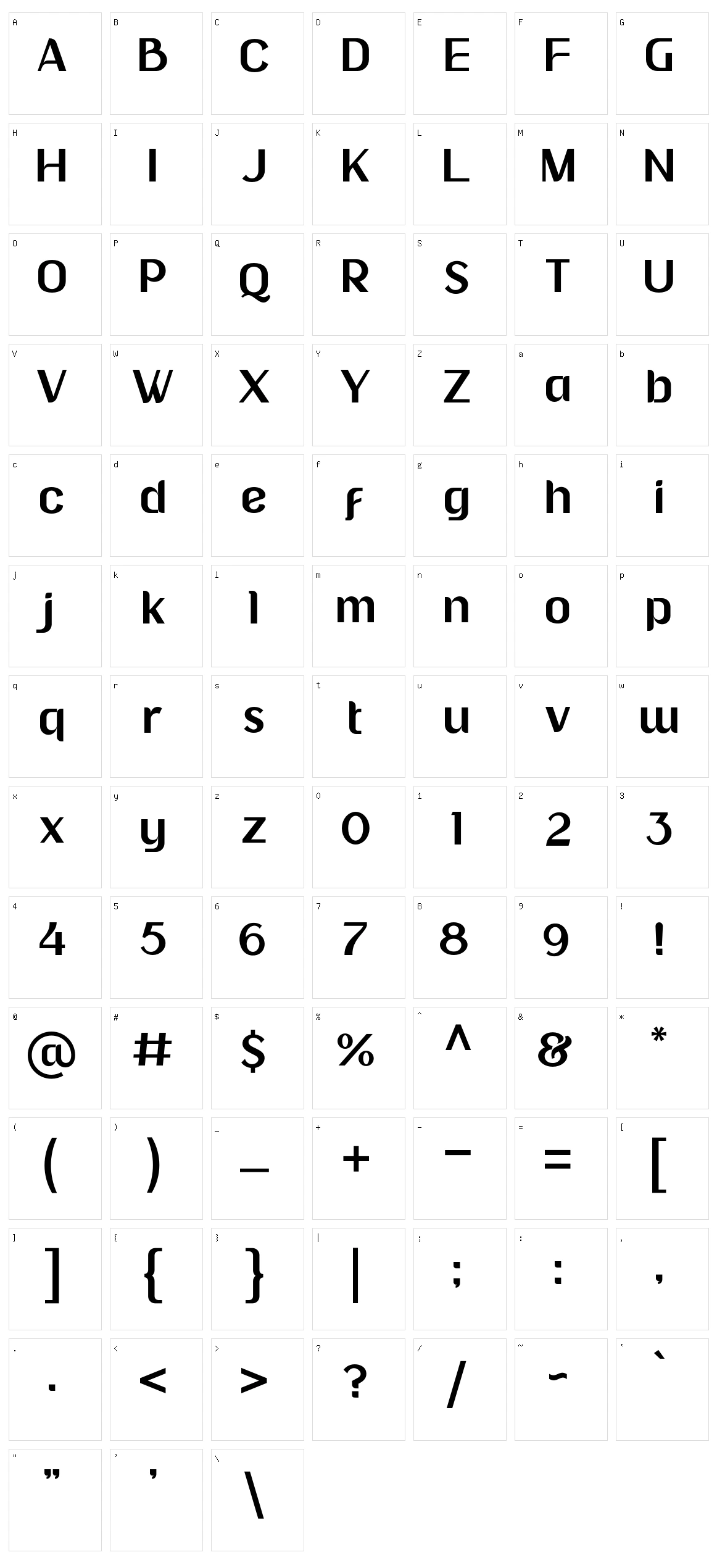 Aptumi Character Set