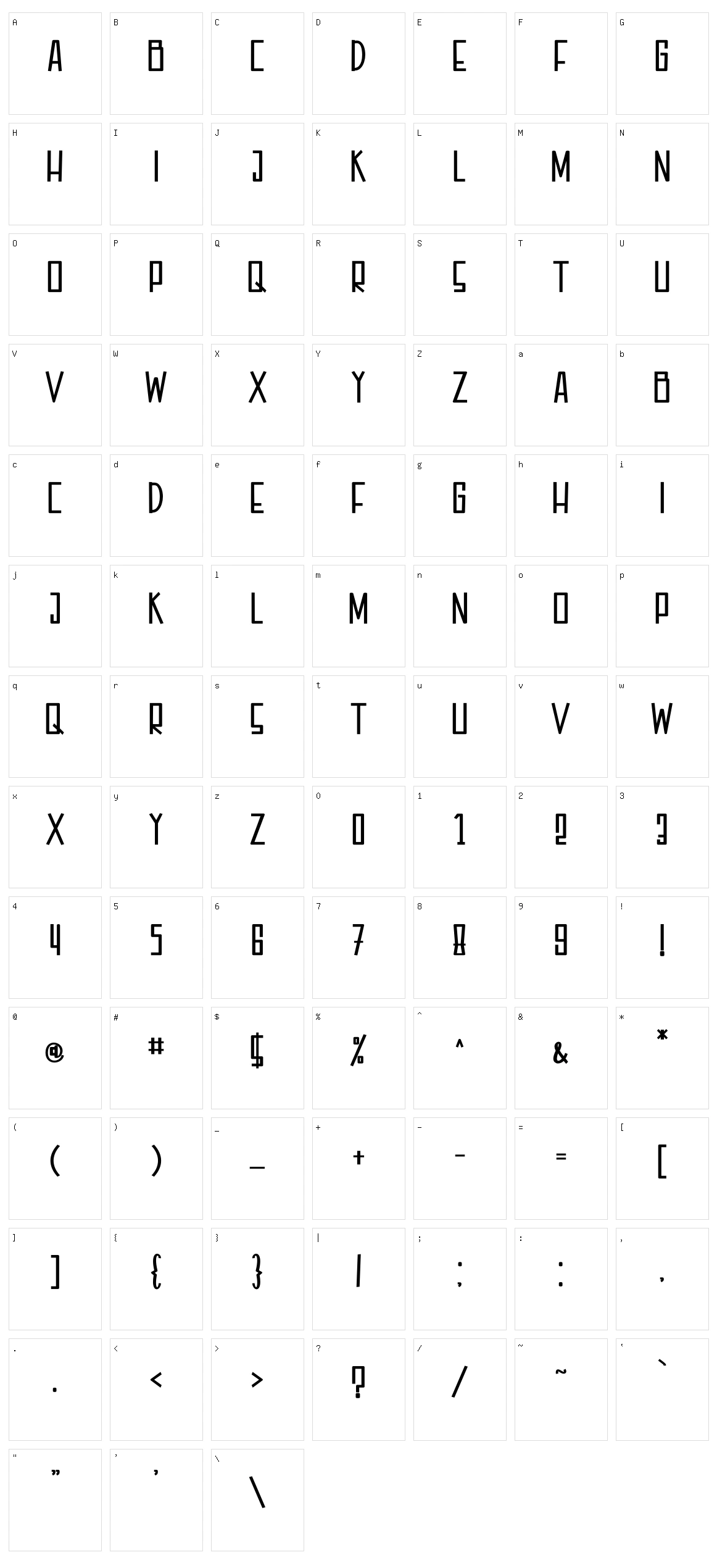Aquarilla Character Set
