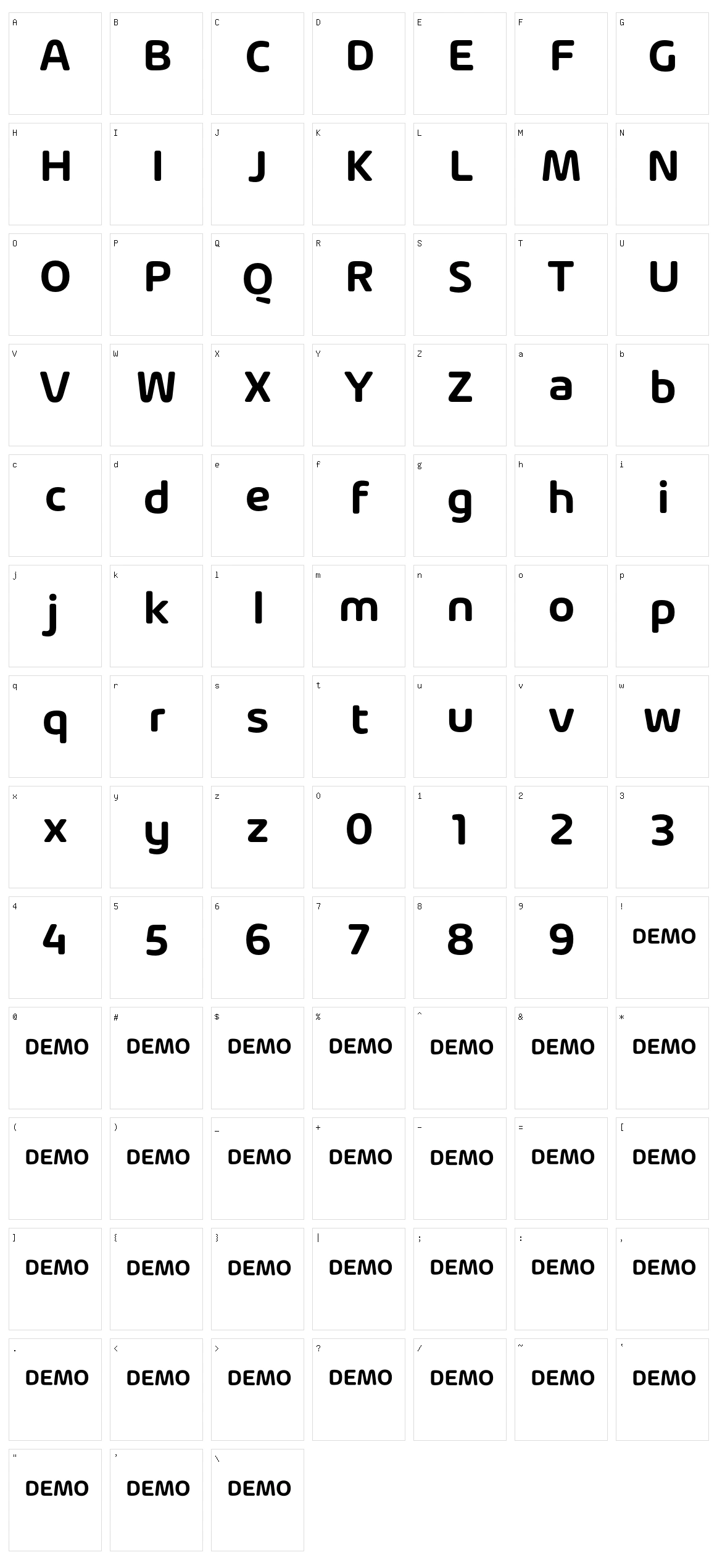 Arlon Character Set