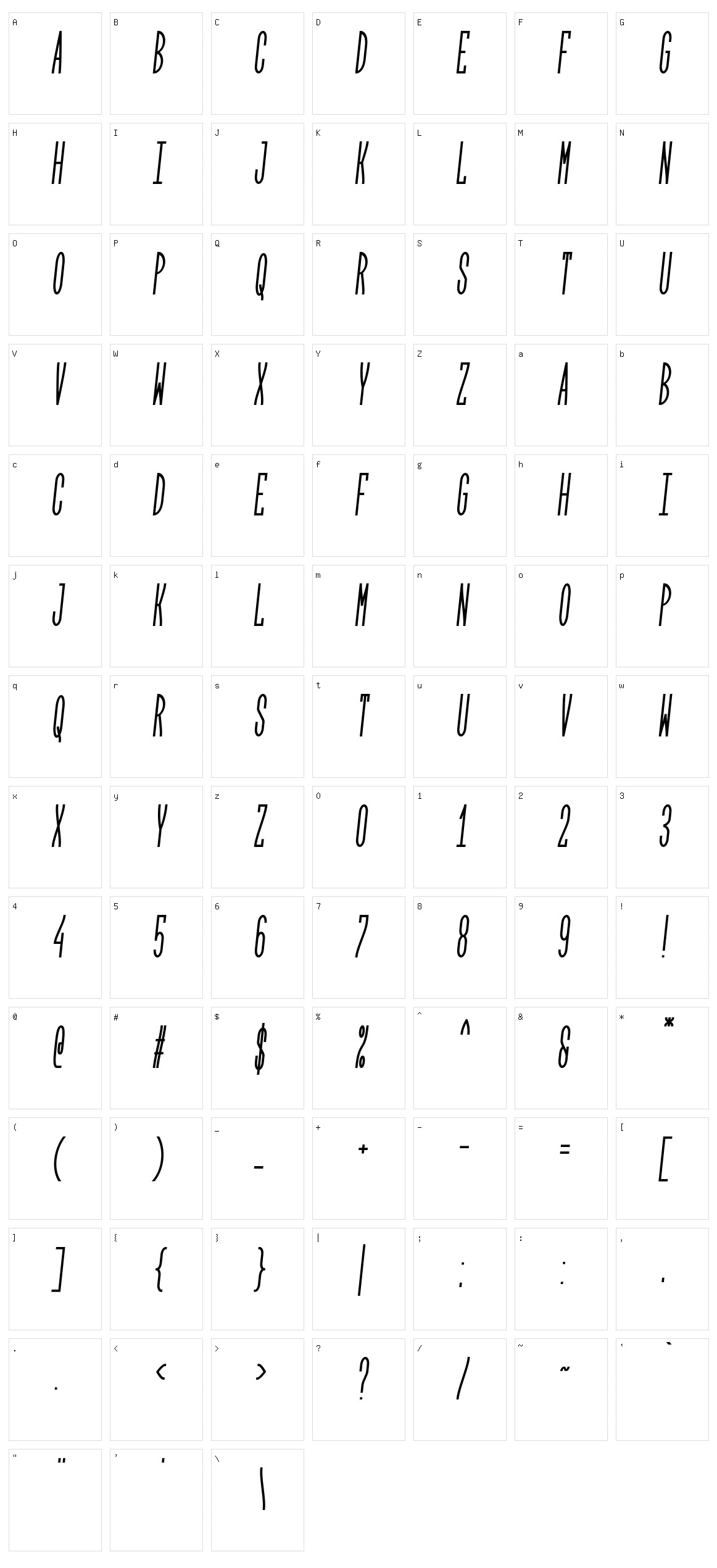 Arrose Character Set