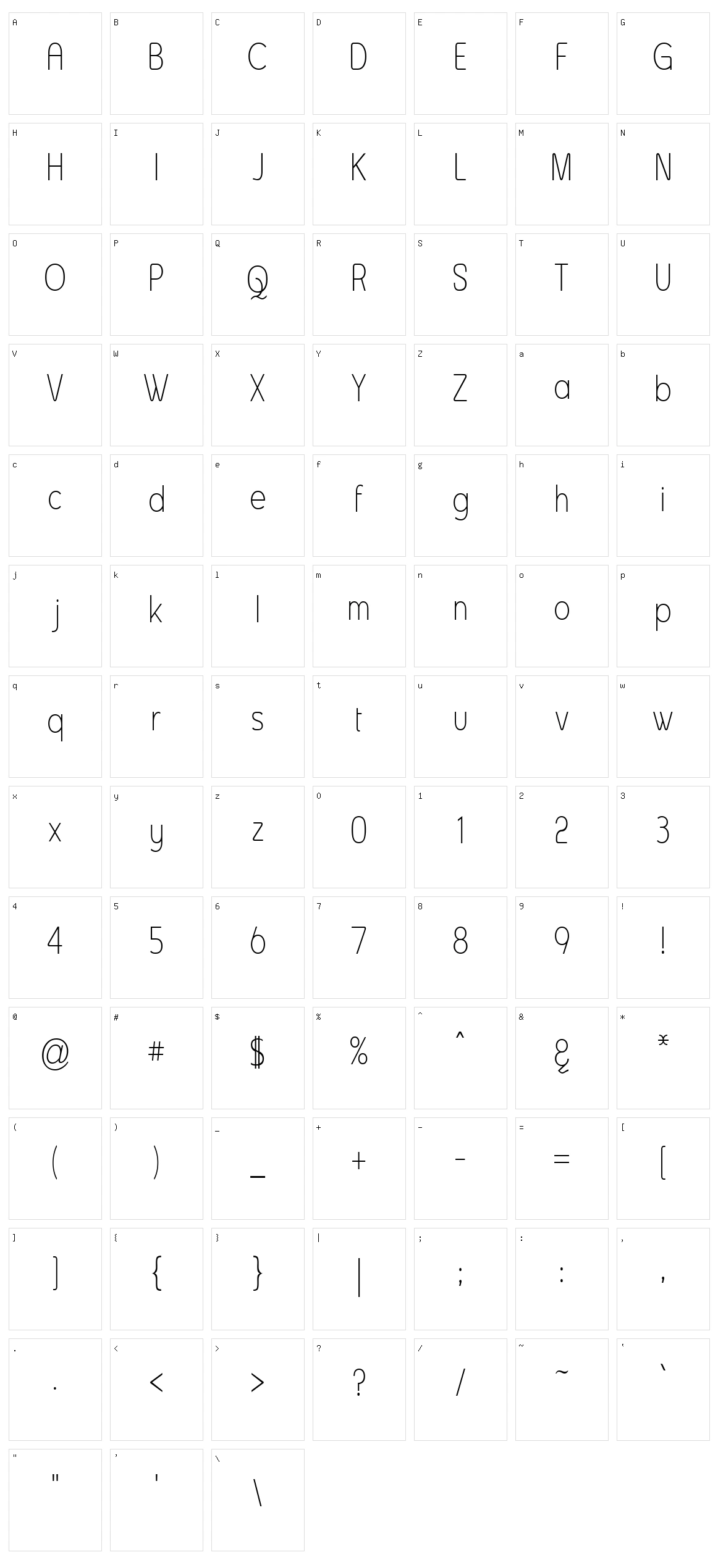 Asenine Character Set