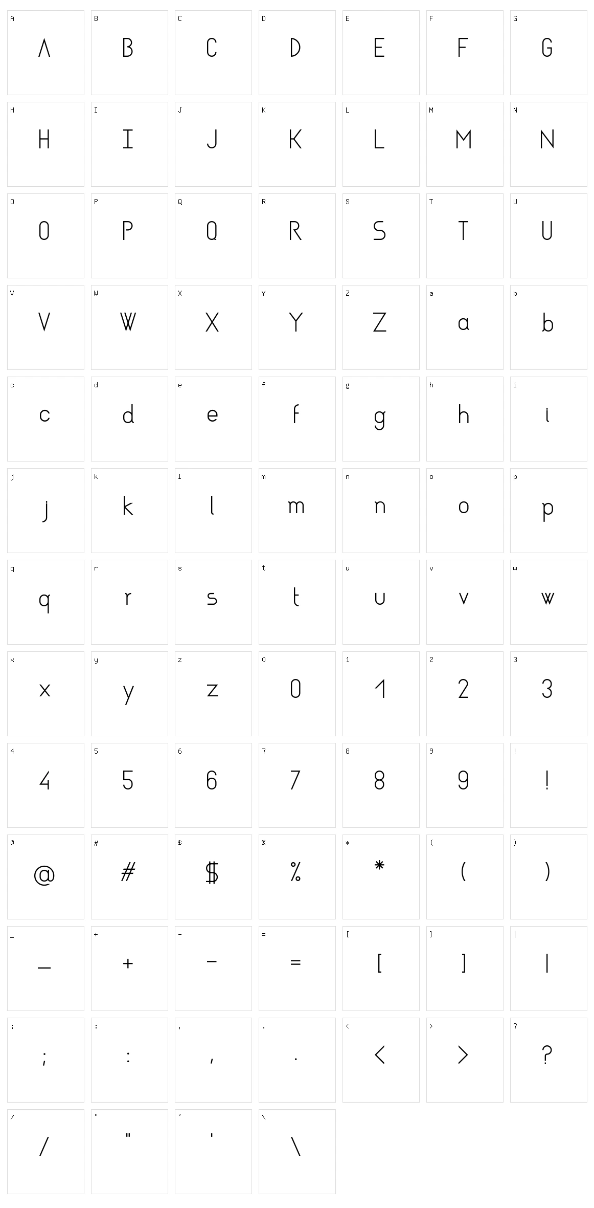 Asgalt Character Set