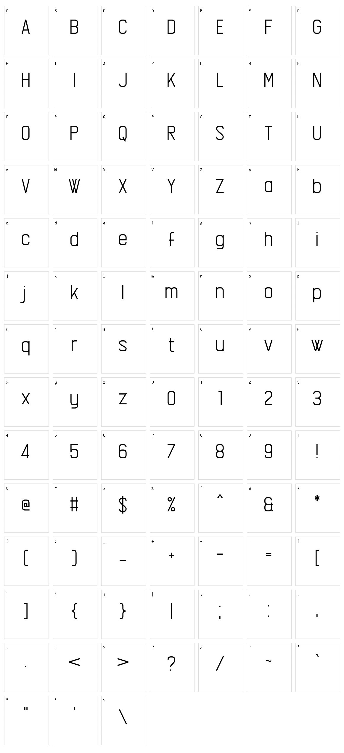Asleepytiming Character Set