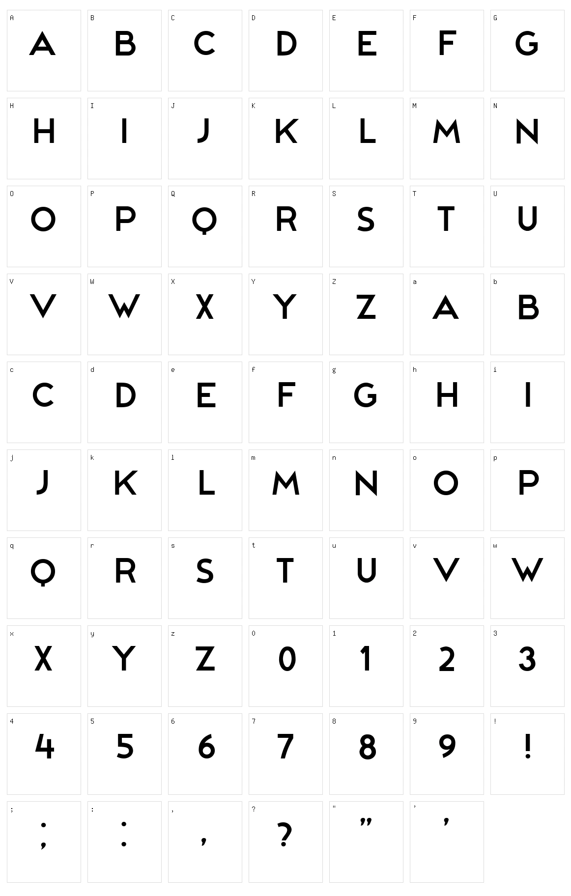 Aspect Ratio Character Set