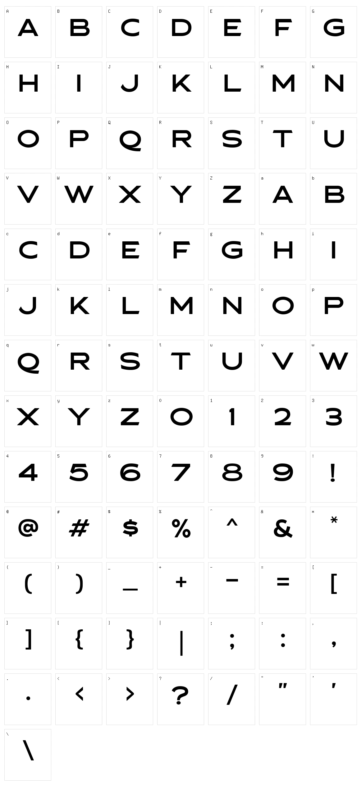 Asterone Character Set