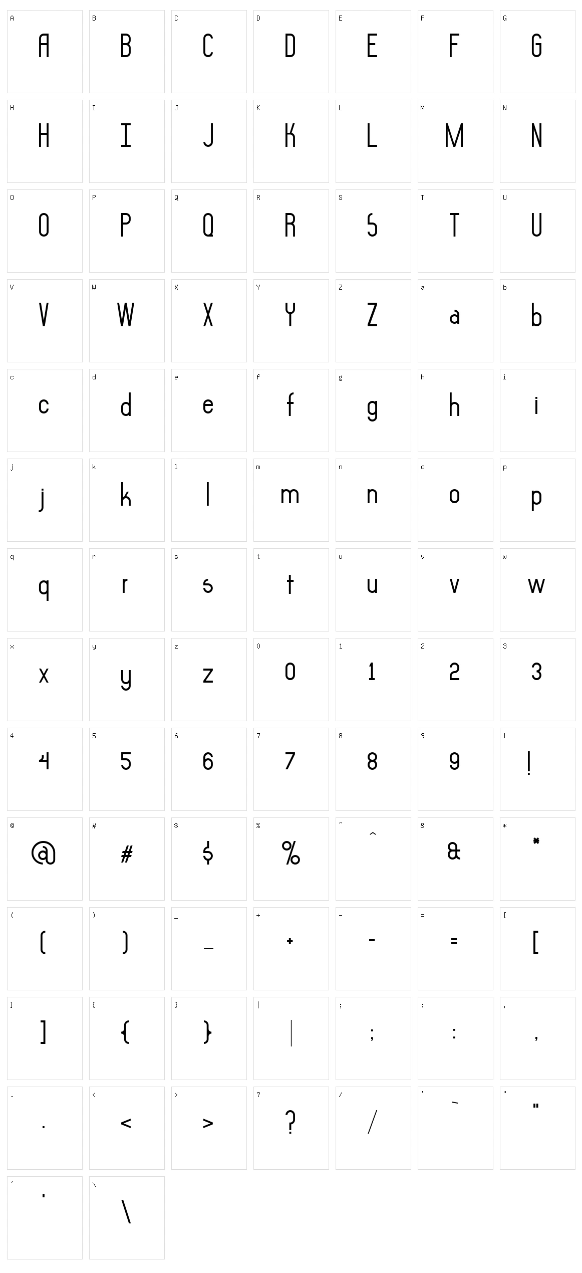 Asymek Character Set
