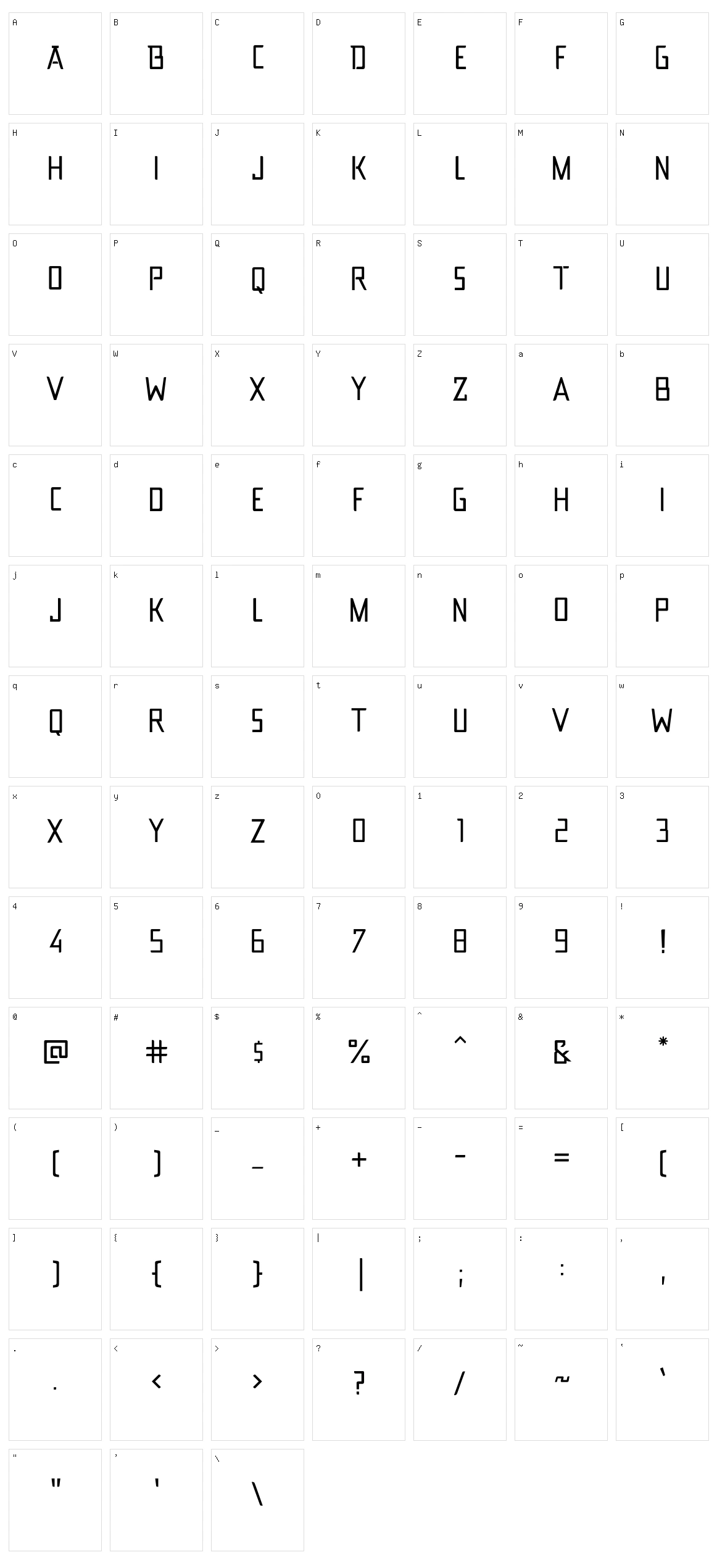 Athenaz Character Set